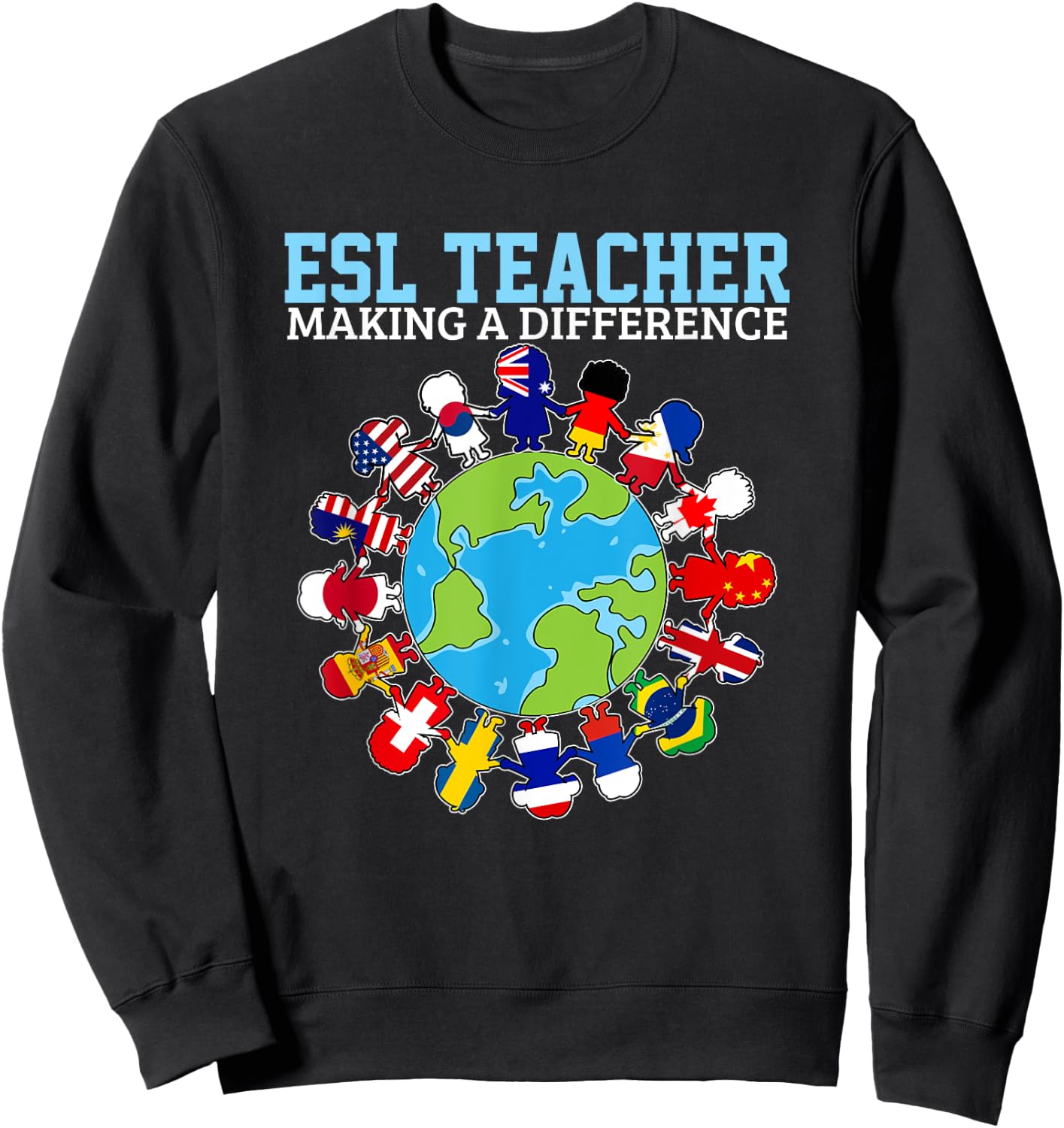 ESL Teachers Making A Difference For Virtual Teacher Tutor Women Sweatshirt - Sweatshirt | Black