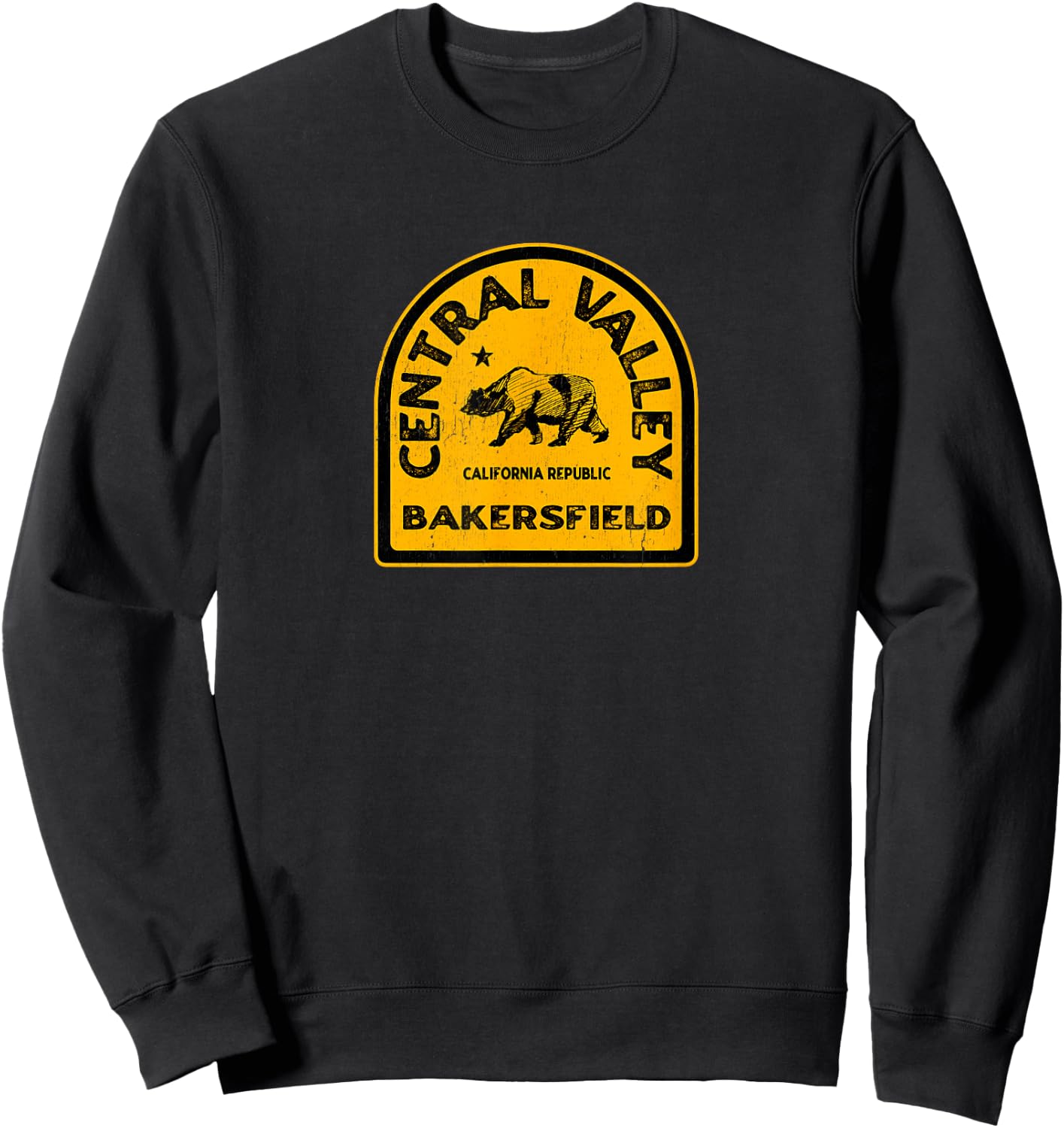 Bakersfield CA Vintage Style Central Valley California Sweatshirt - Sweatshirt | Black