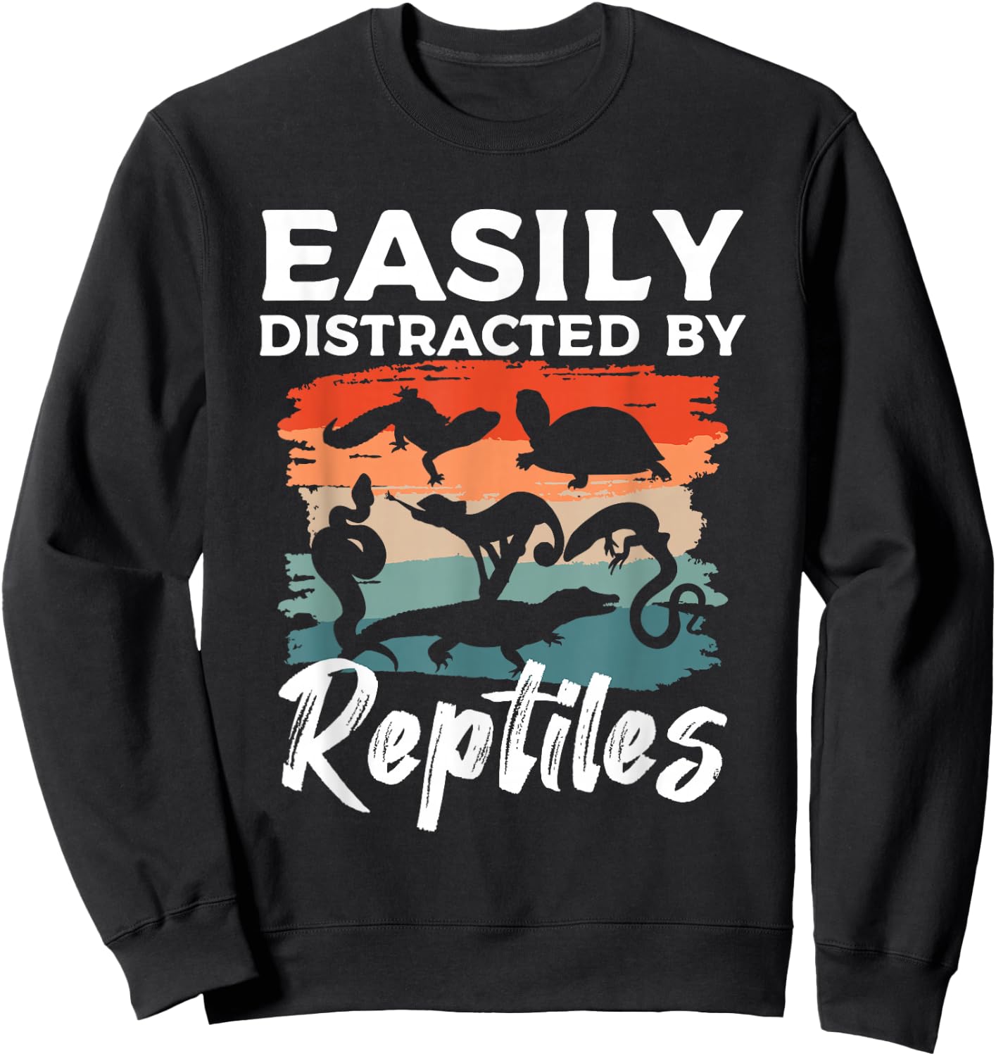 Easily Distracted by Reptiles Herpetology Herpetologist Sweatshirt - Sweatshirt | Black
