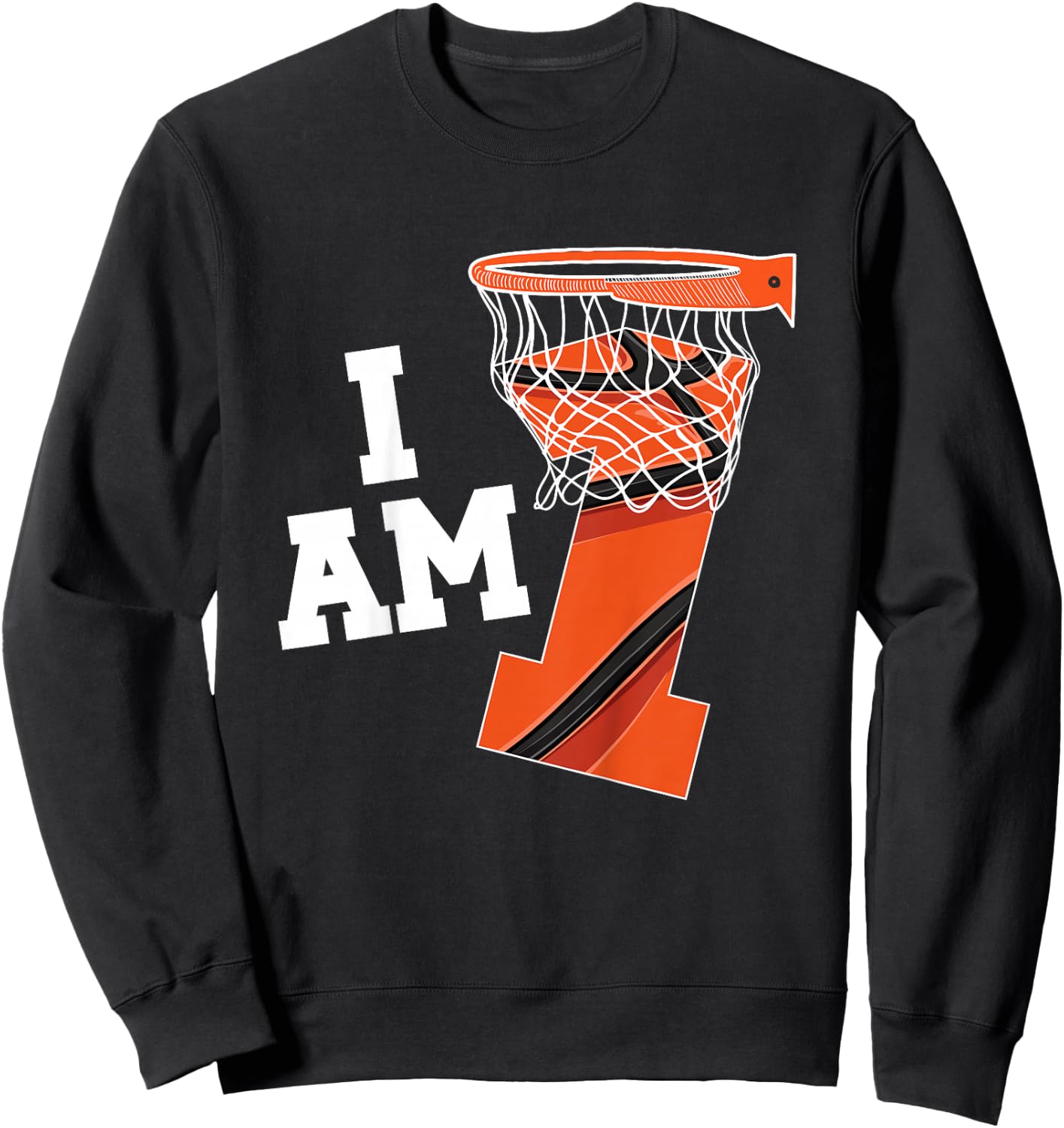 Kids Basketball 1st Birthday Boy One Year Old Basketball Player Sweatshirt - Sweatshirt | Black