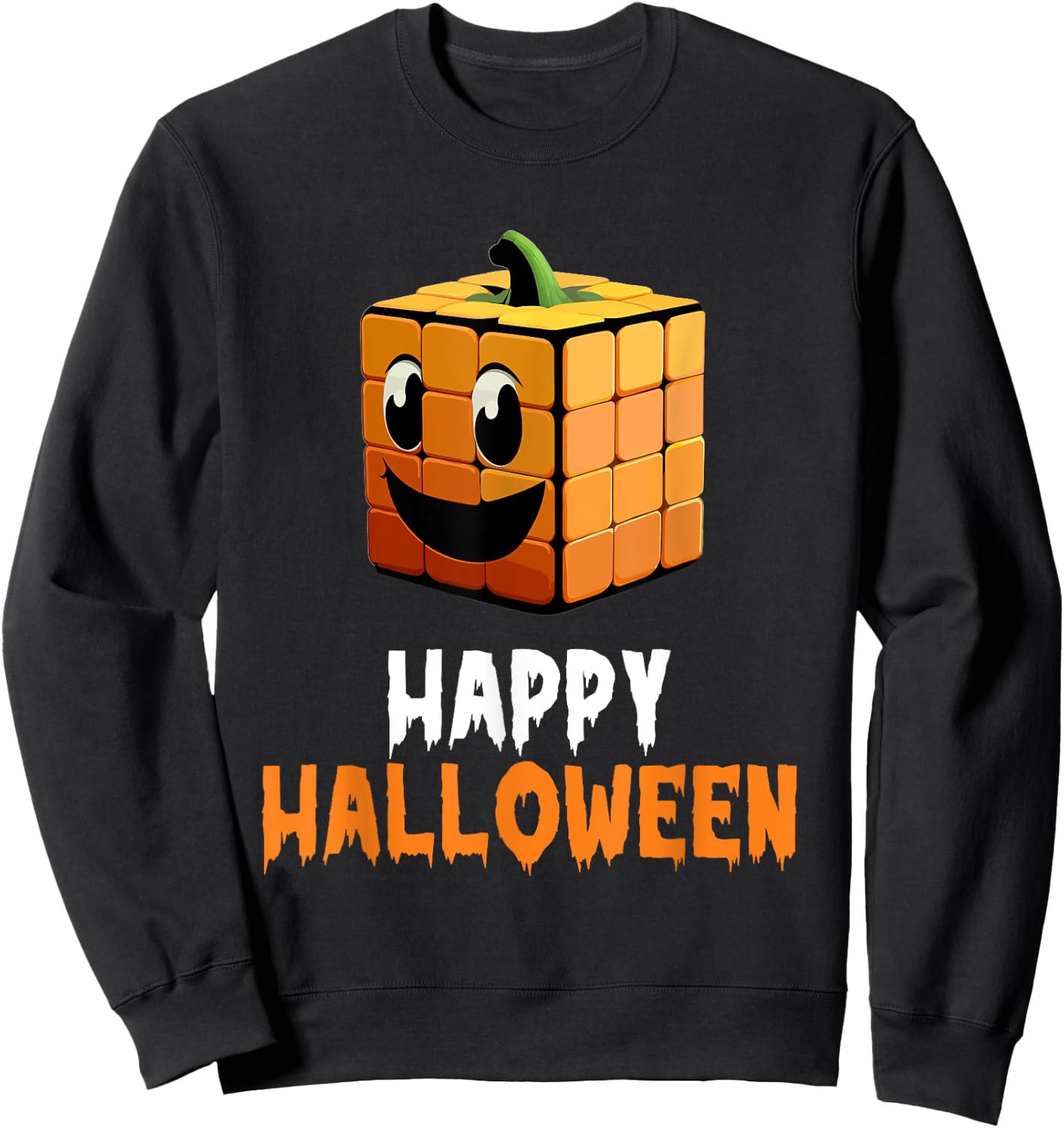 Happy Halloween Speed Cubing Puzzle Cuber Costume Sweatshirt - Sweatshirt | Black