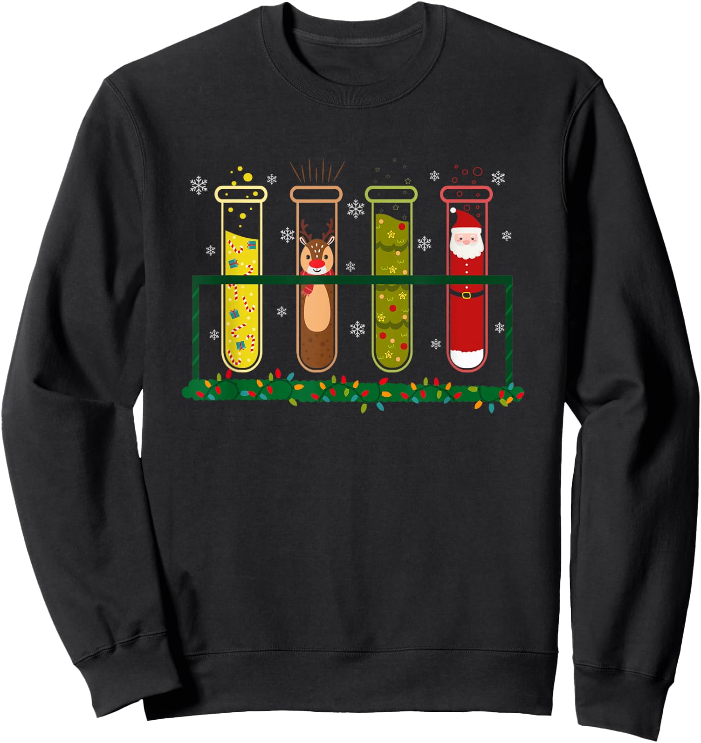 SHIRTSIDE Christmas Lab Technician Christmas Speech Therapy , -Adults, Black, Small, Short Sleeve Sweatshirt - Sweatshirt | Black