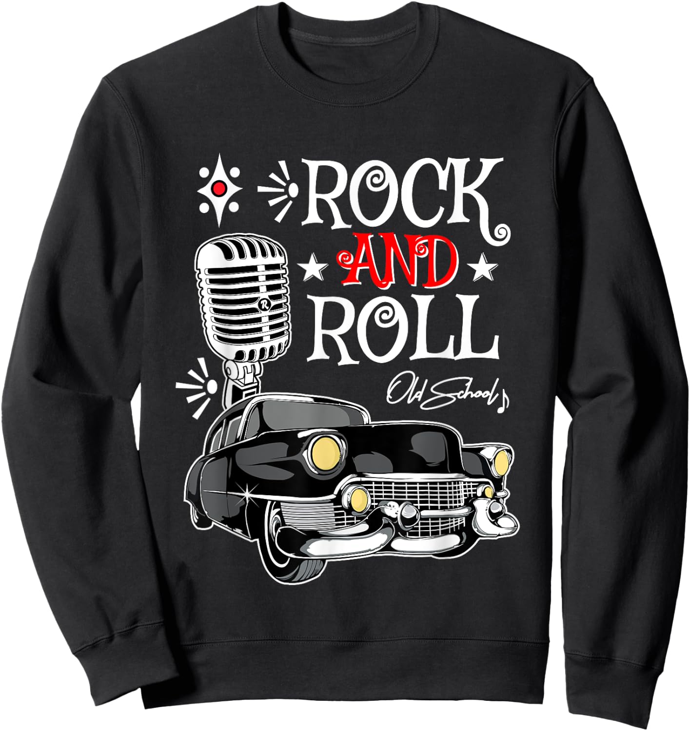 1950s Retro Rockabilly 50s Sock Hop Greaser Rock and Roll Sweatshirt - Sweatshirt | Black