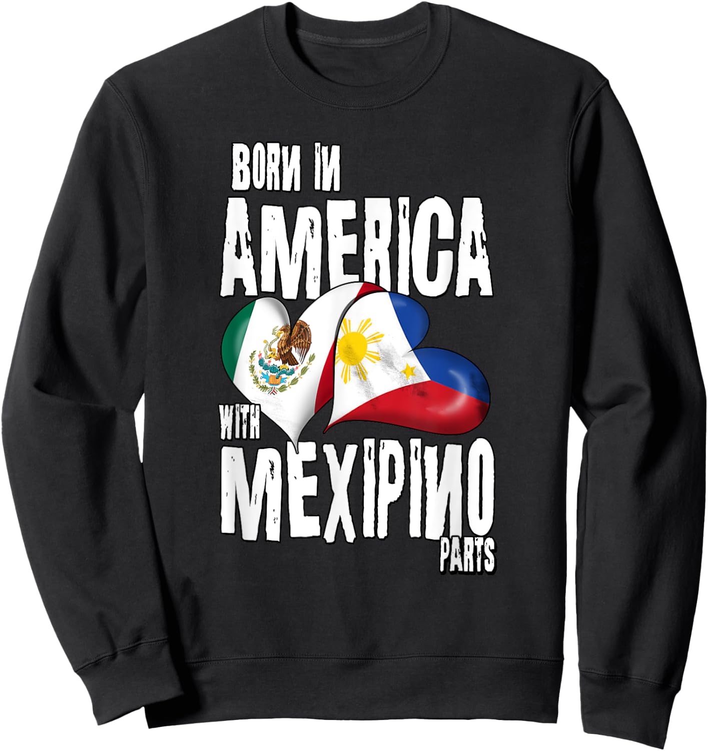 Philippines Mexico Filipino Pride Proud Flag Mexipino Mixed Sweatshirt - Sweatshirt | Black
