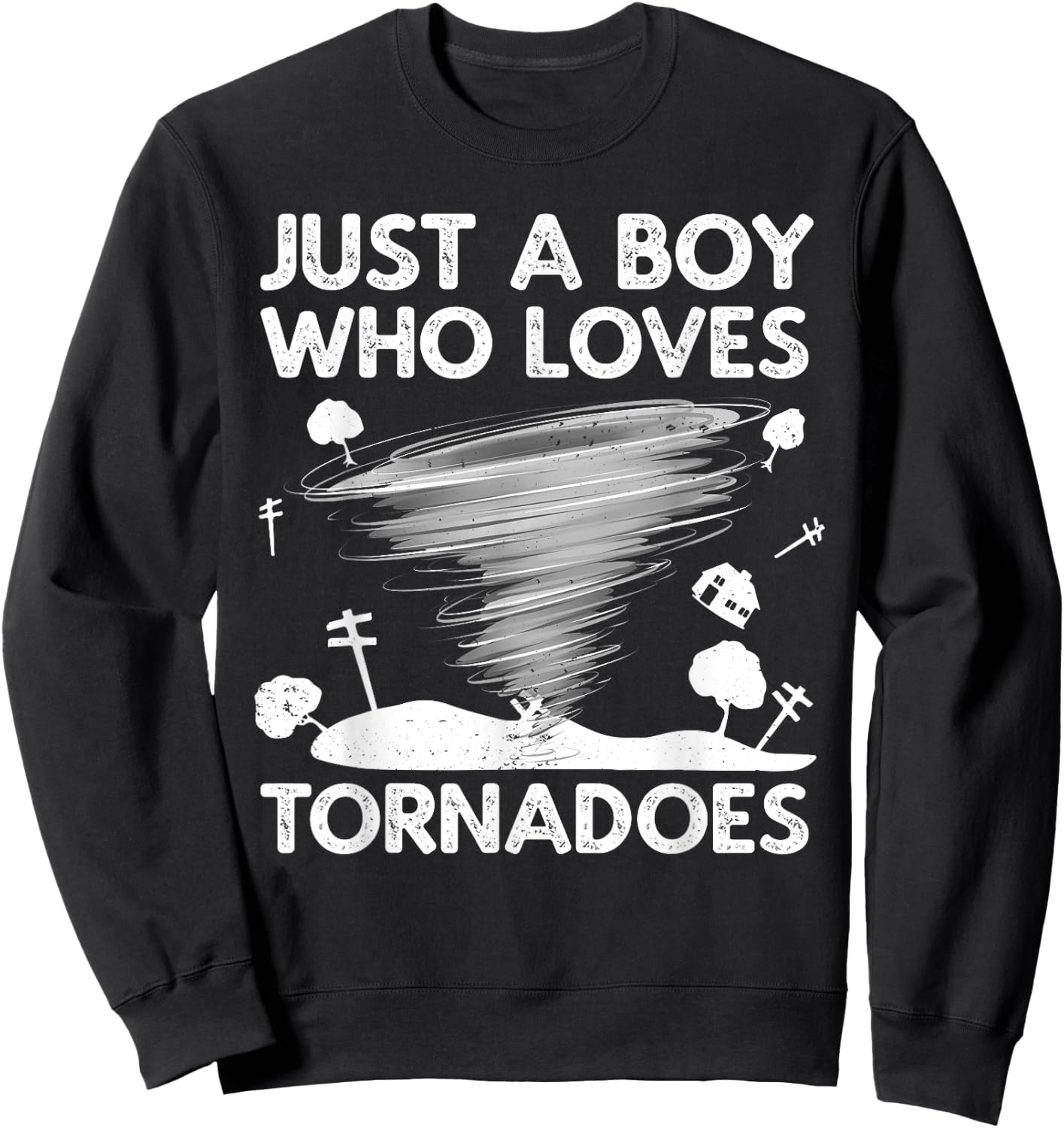 Funny Tornado Art Boys Weather Storm Tornado Chaser Sweatshirt - Sweatshirt | Black