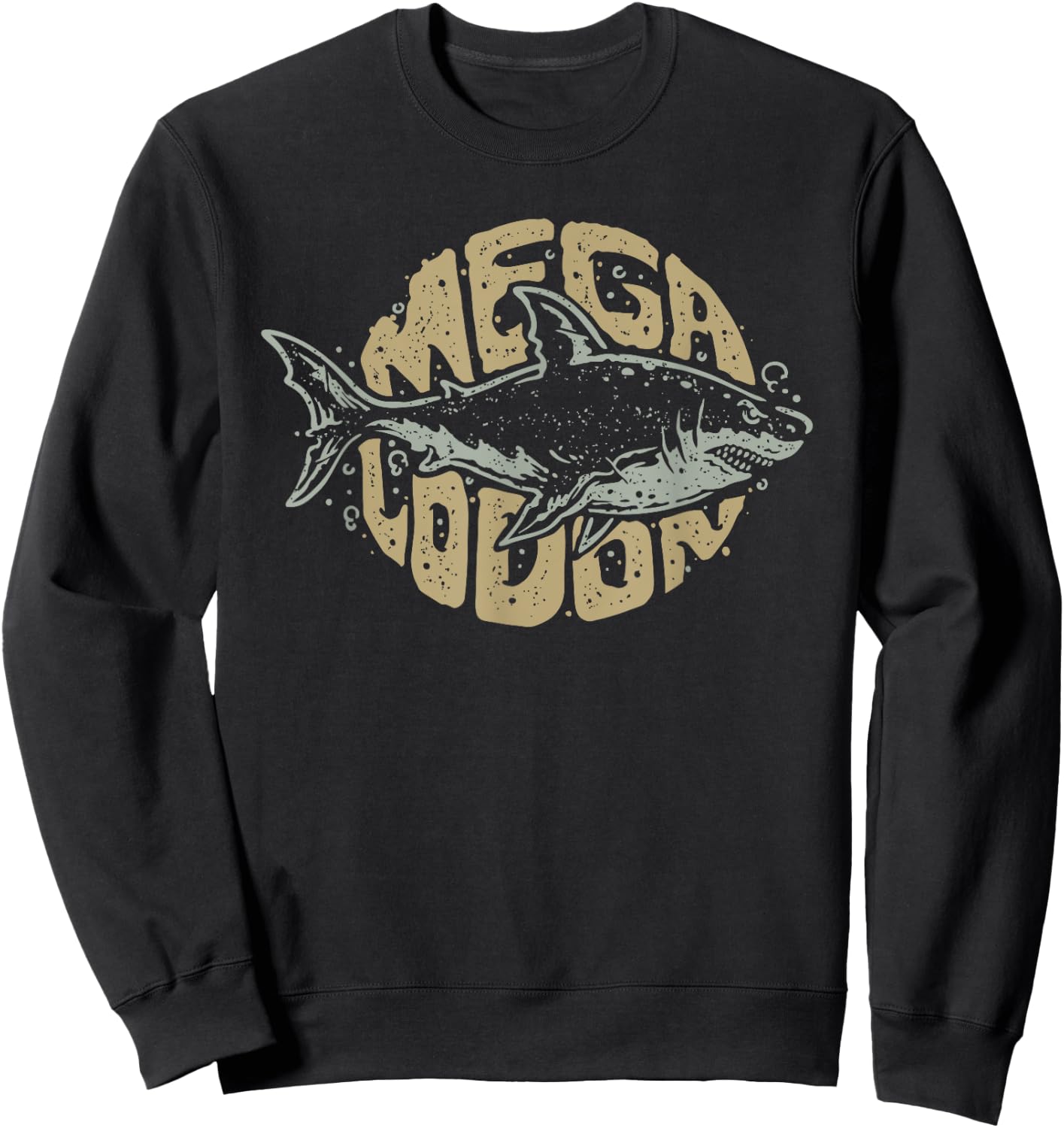 Megalodon Shark Shirt Prehistoric Ocean Sweatshirt - Sweatshirt | Black
