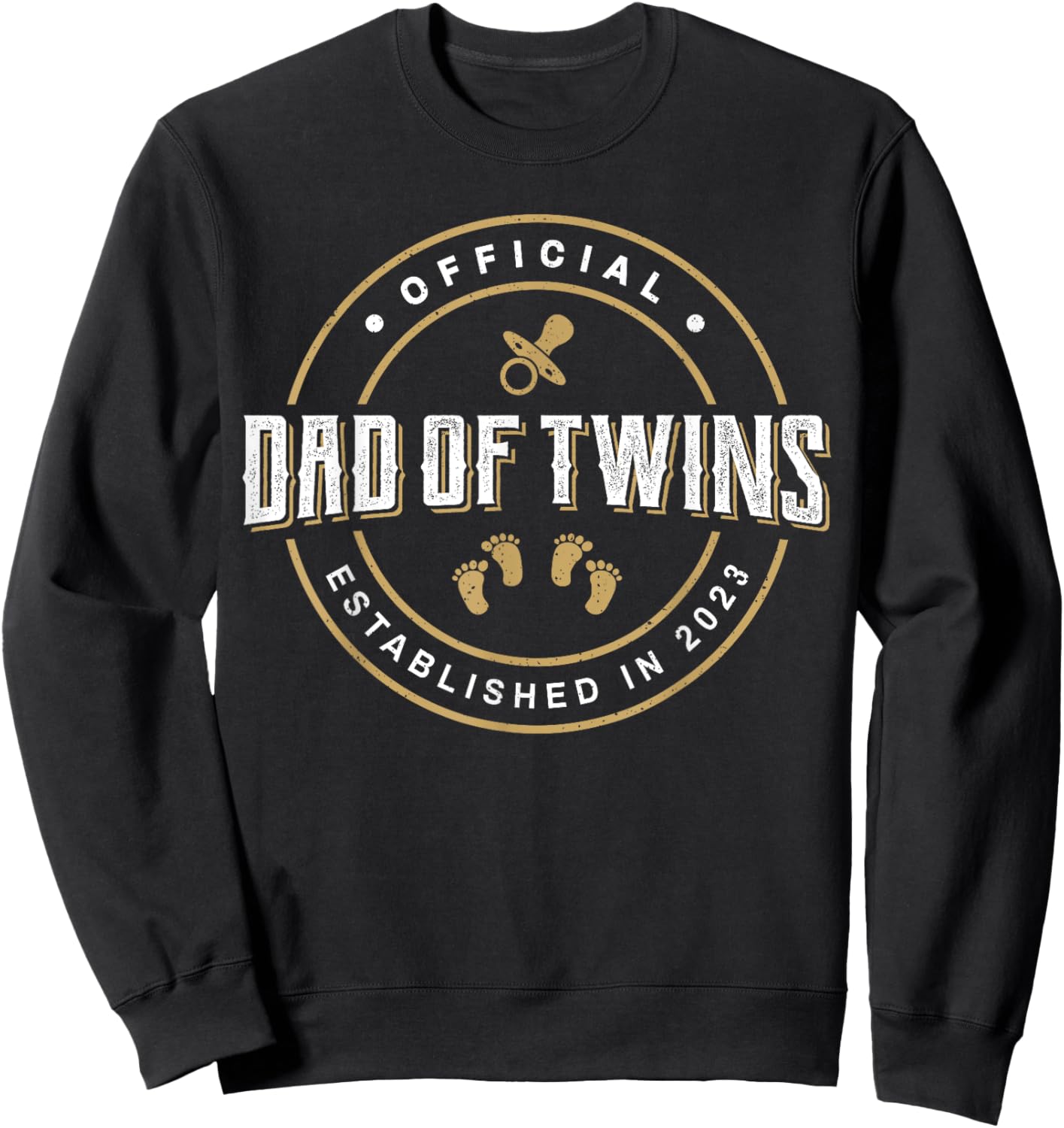 Dad of Twins 2023 New Dad To Be Expecting Daddy of Twins Sweatshirt - Sweatshirt | Black