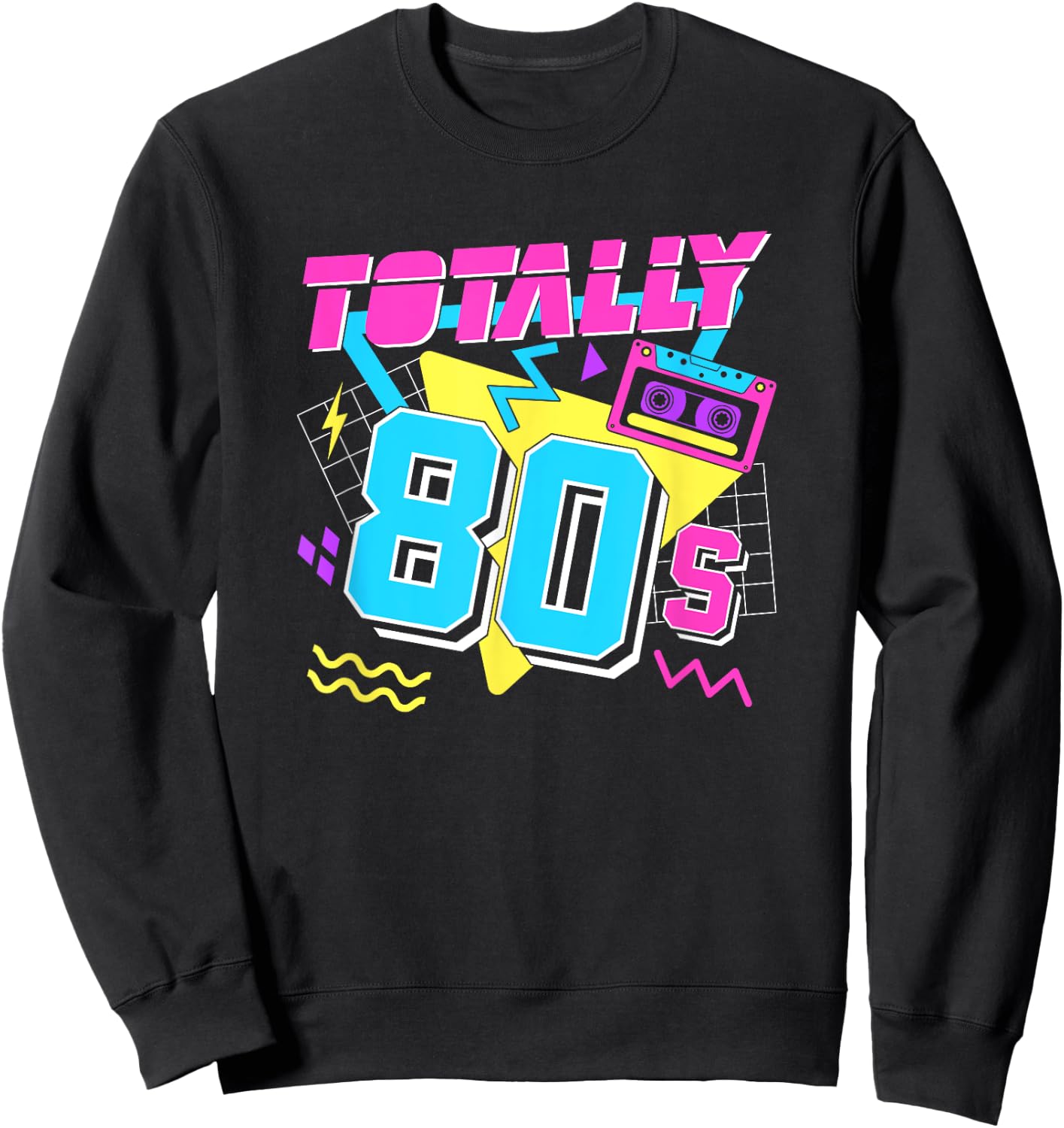 I Love The 80s Eighties Totally 80s - Men's Adults Classic Fit Collarless Short Sleeve Black Small Sweatshirt - Sweatshirt | Black