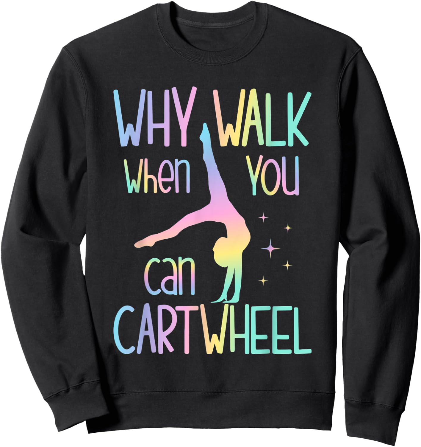 Funny Gymnastic Shirt Girls Women Aunt Gymnast Cartwheel Sweatshirt - Sweatshirt | Black