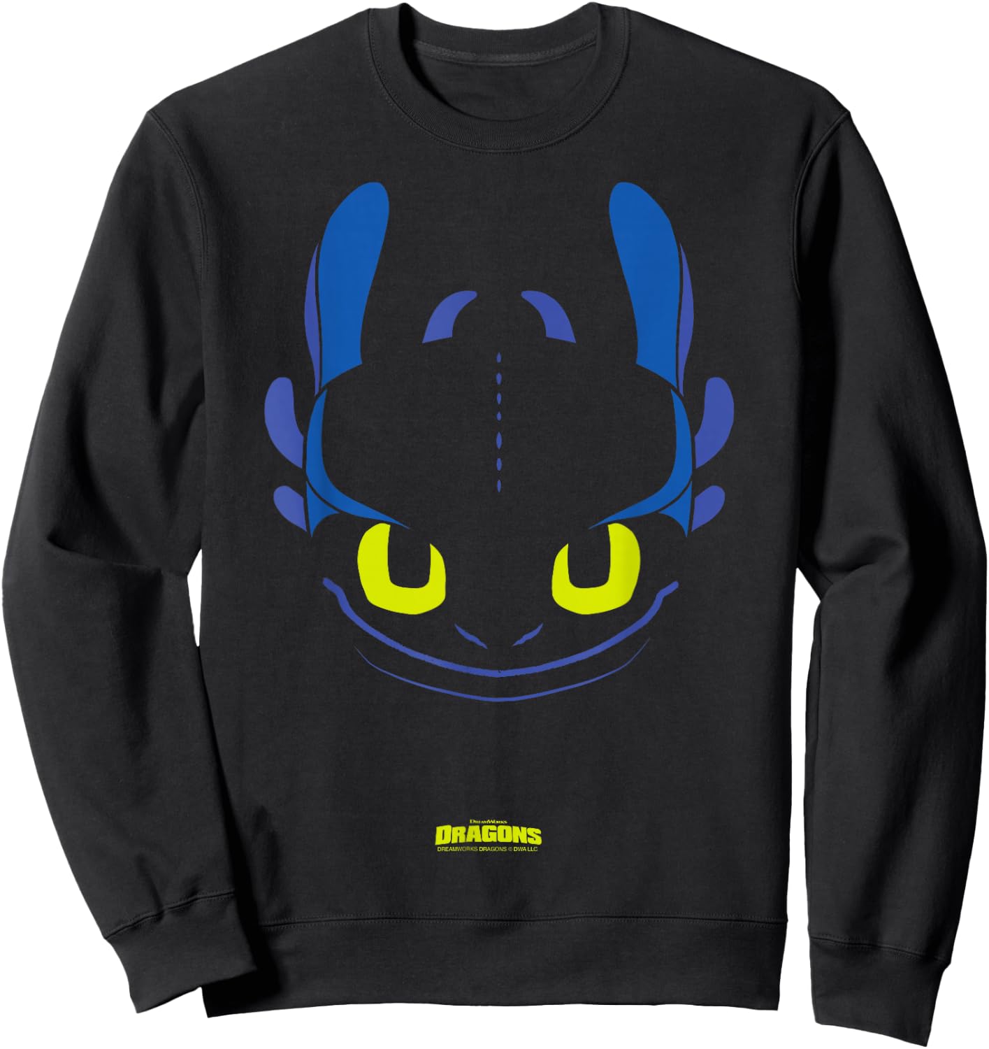 DreamWorks Dragons Toothless Night Fury Big Face Costume Sweatshirt - Sweatshirt | Black