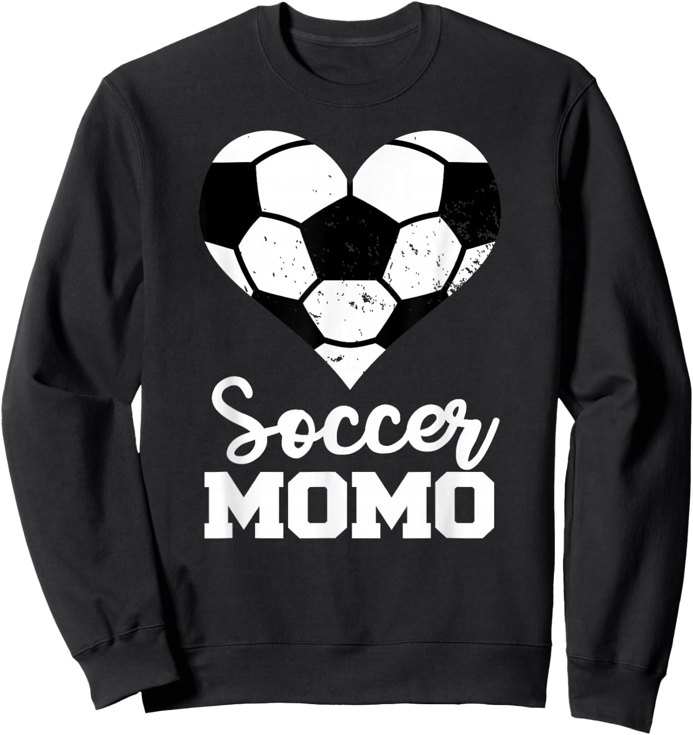 Soccer Momo Funny Soccer Heart Grandma Momo Sweatshirt - Sweatshirt | Black