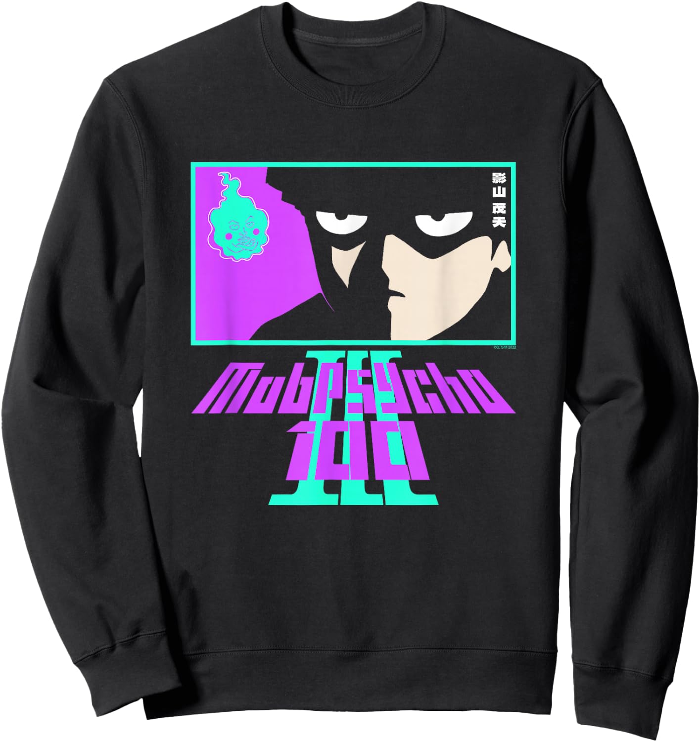Mob Psycho 100 Neon Graphic & Logo Sweatshirt - Sweatshirt | Black