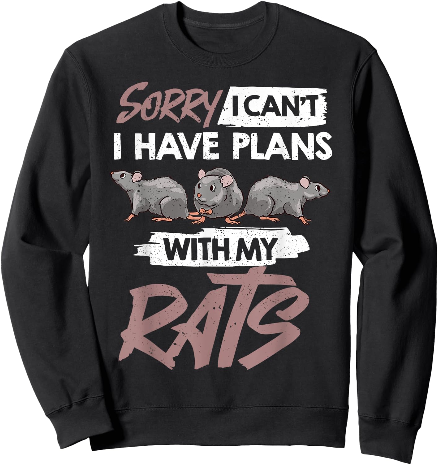 Rat Mouse Mice Rodent Funny Cute Pet Sweatshirt - Sweatshirt | Black
