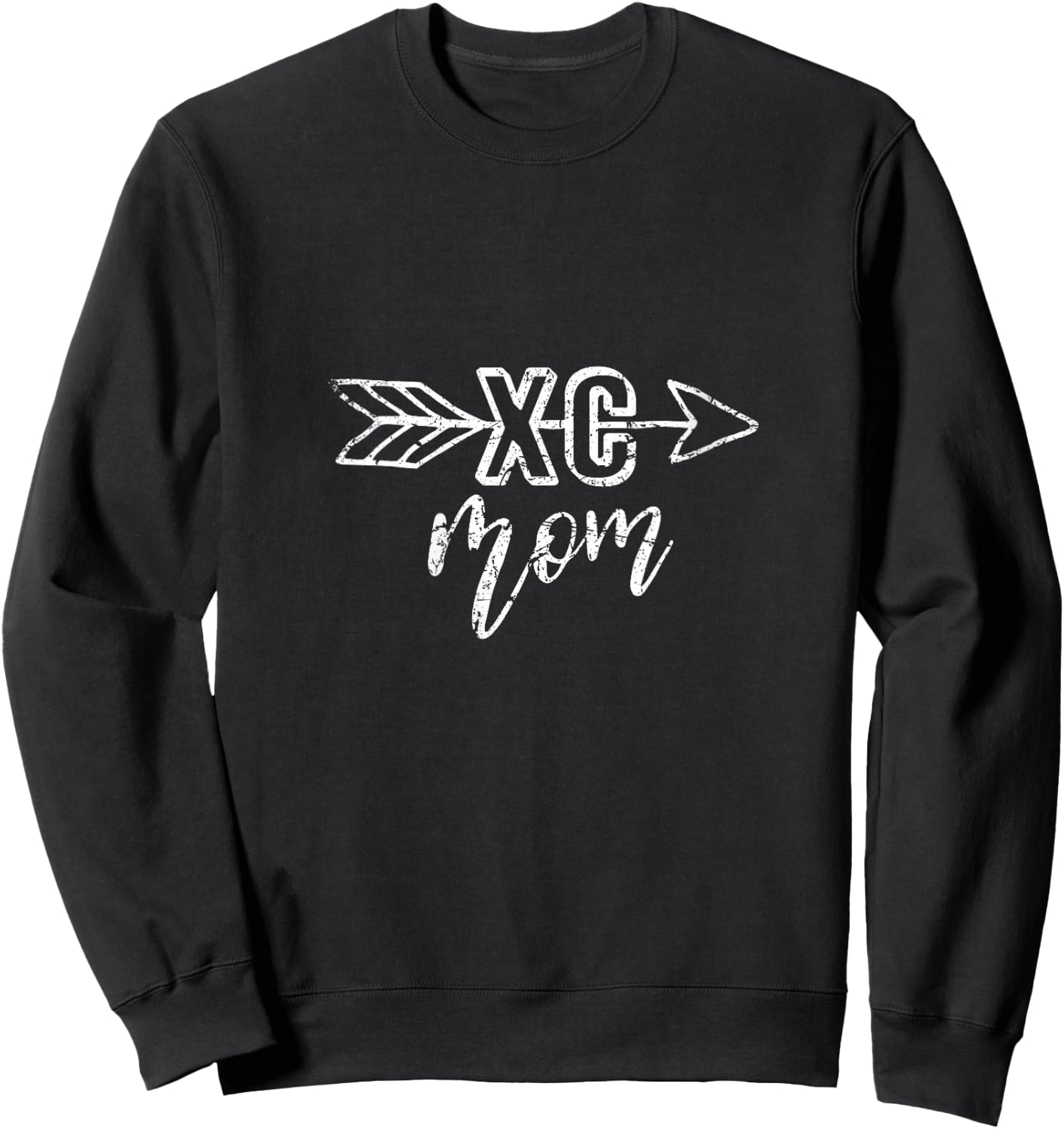Vintage Cross Country Mom XC Mom V-Neck Sweatshirt - Sweatshirt | Black