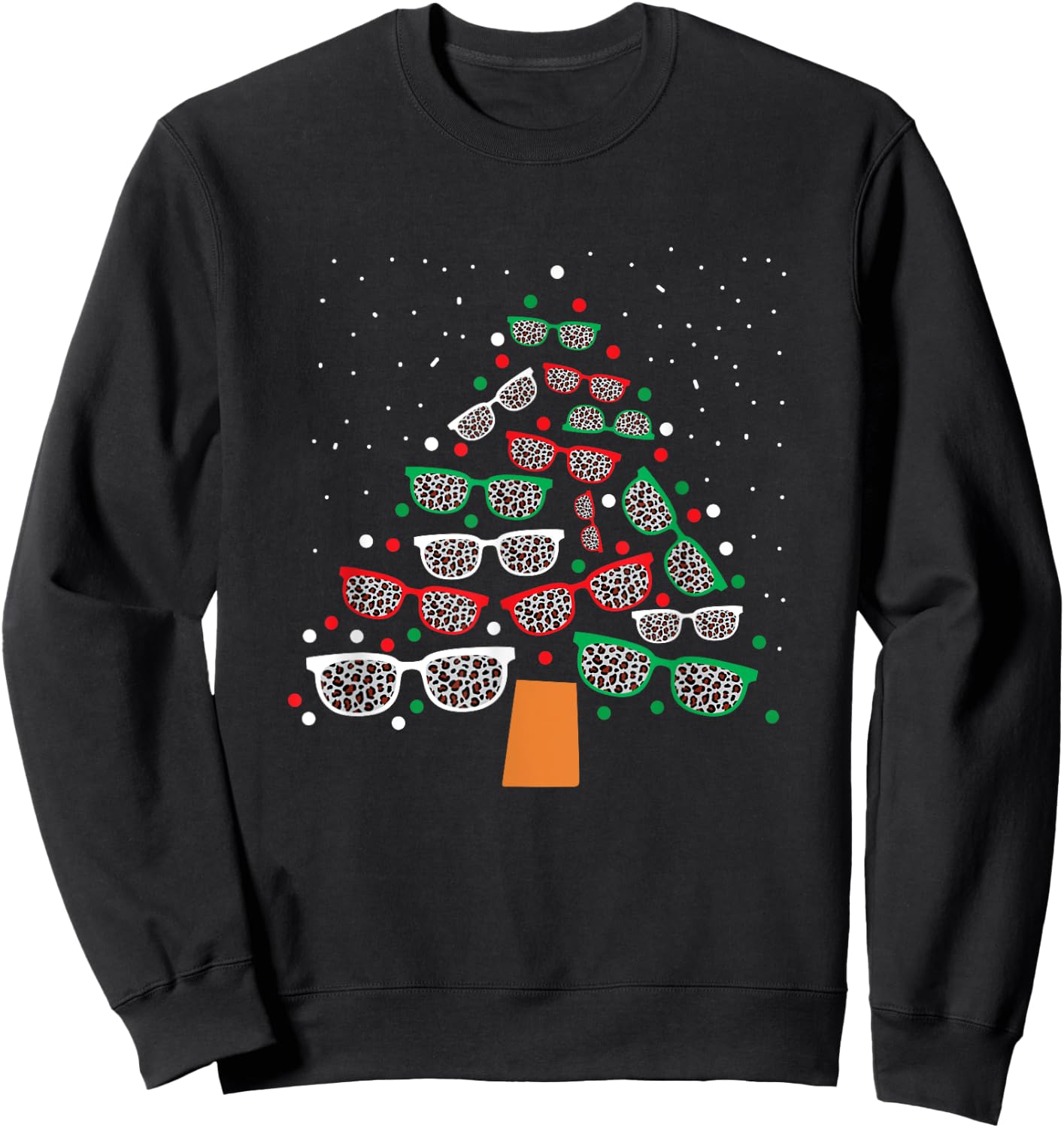 Eyeglasses Tree Eye Doctor Optician Christmas Optometrist Sweatshirt - Sweatshirt | Black