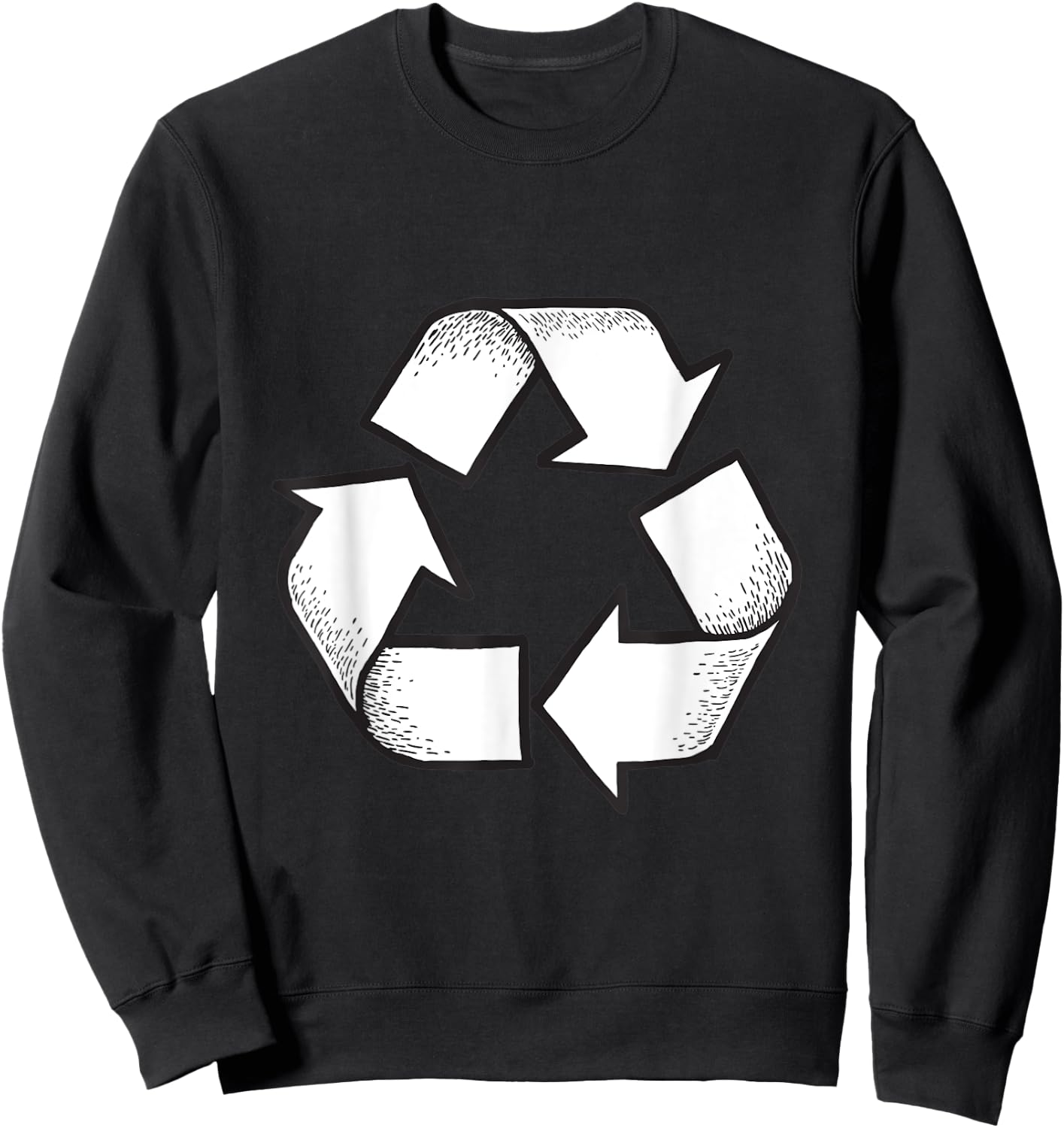 Vintage Recycle Logo Earth Day Nature Planet Conservation Sweatshirt - Sweatshirt | Black
