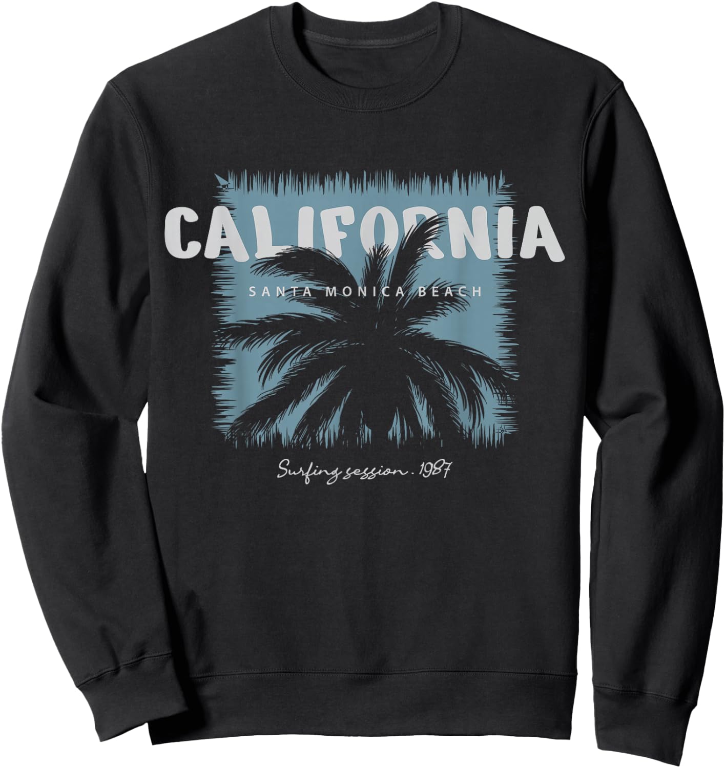 California Santa Monica Beach Surfing Session 1987 Sweatshirt - Sweatshirt | Black