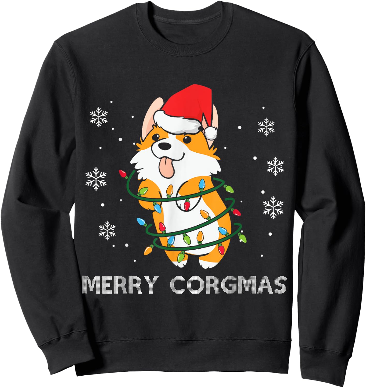 Merry Corgmas Xmas Pajamas Corgi Christmas Nerdy Dog Gifts Men Women Sweatshirt - Sweatshirt | Black