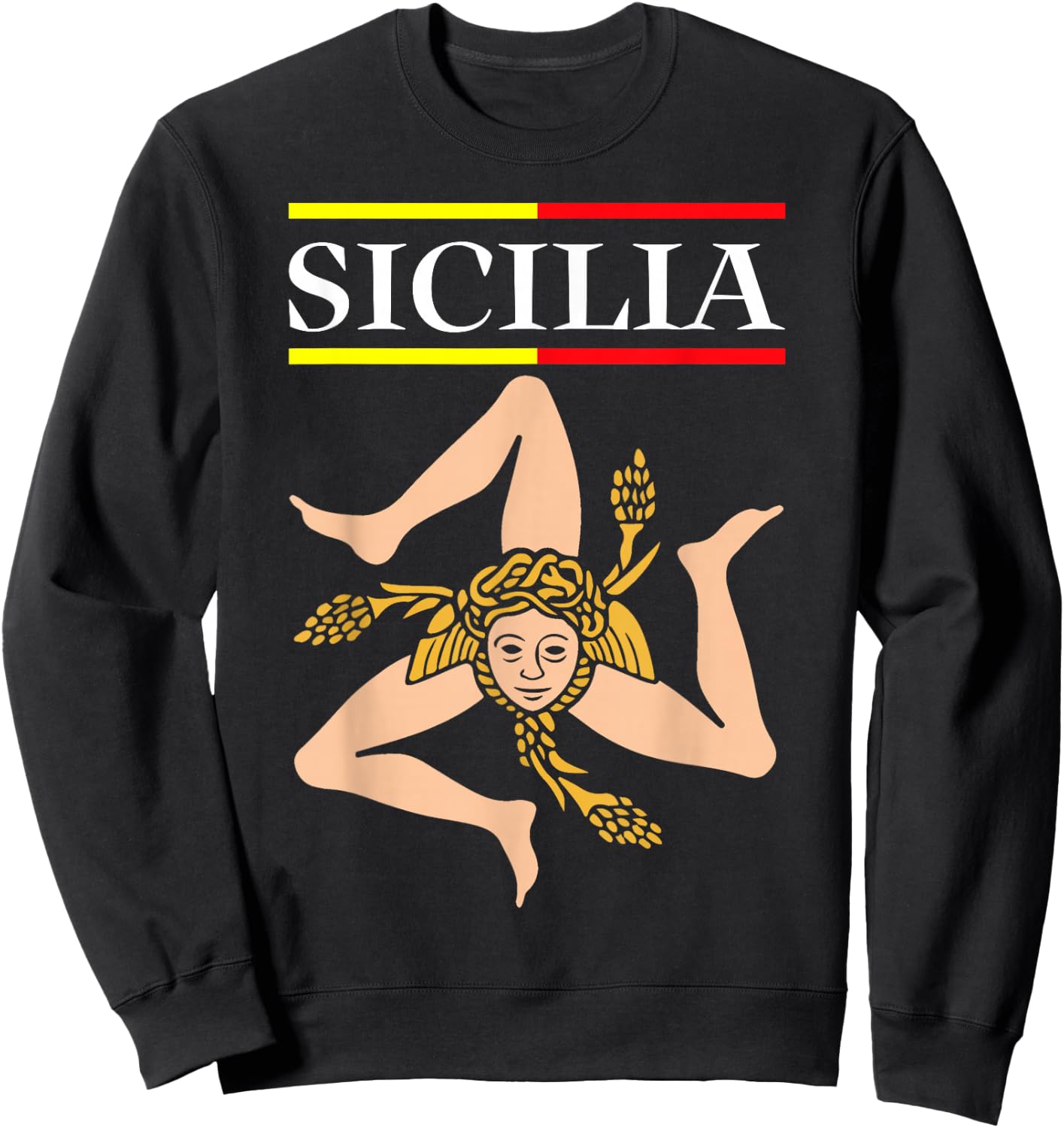 Sicilia Flag Sicily Palermo Italy Sweatshirt - Sweatshirt | Black