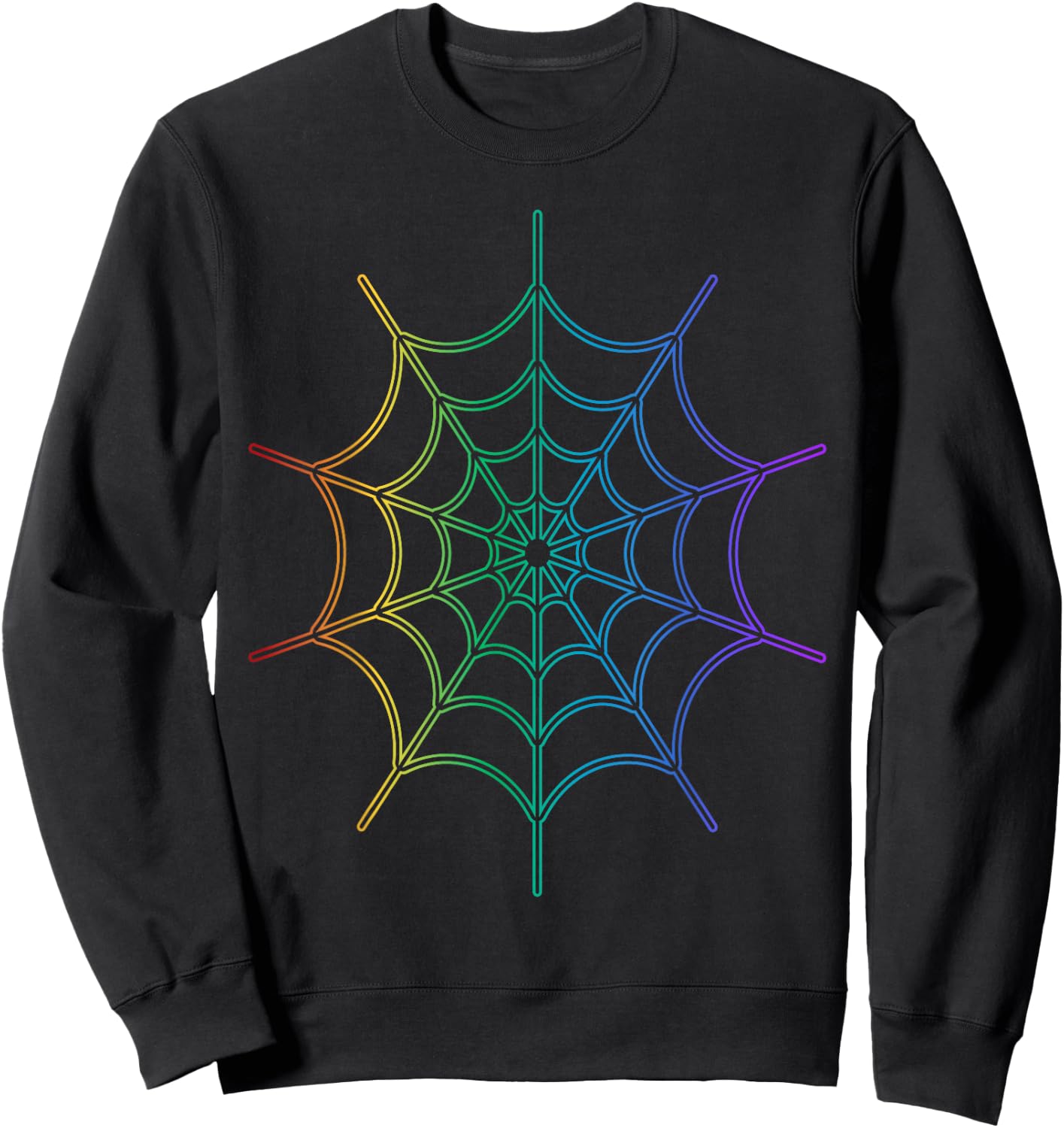 Kids Cool Halloween Spider Web Costume Rainbow Spider Sweatshirt - Sweatshirt | Black