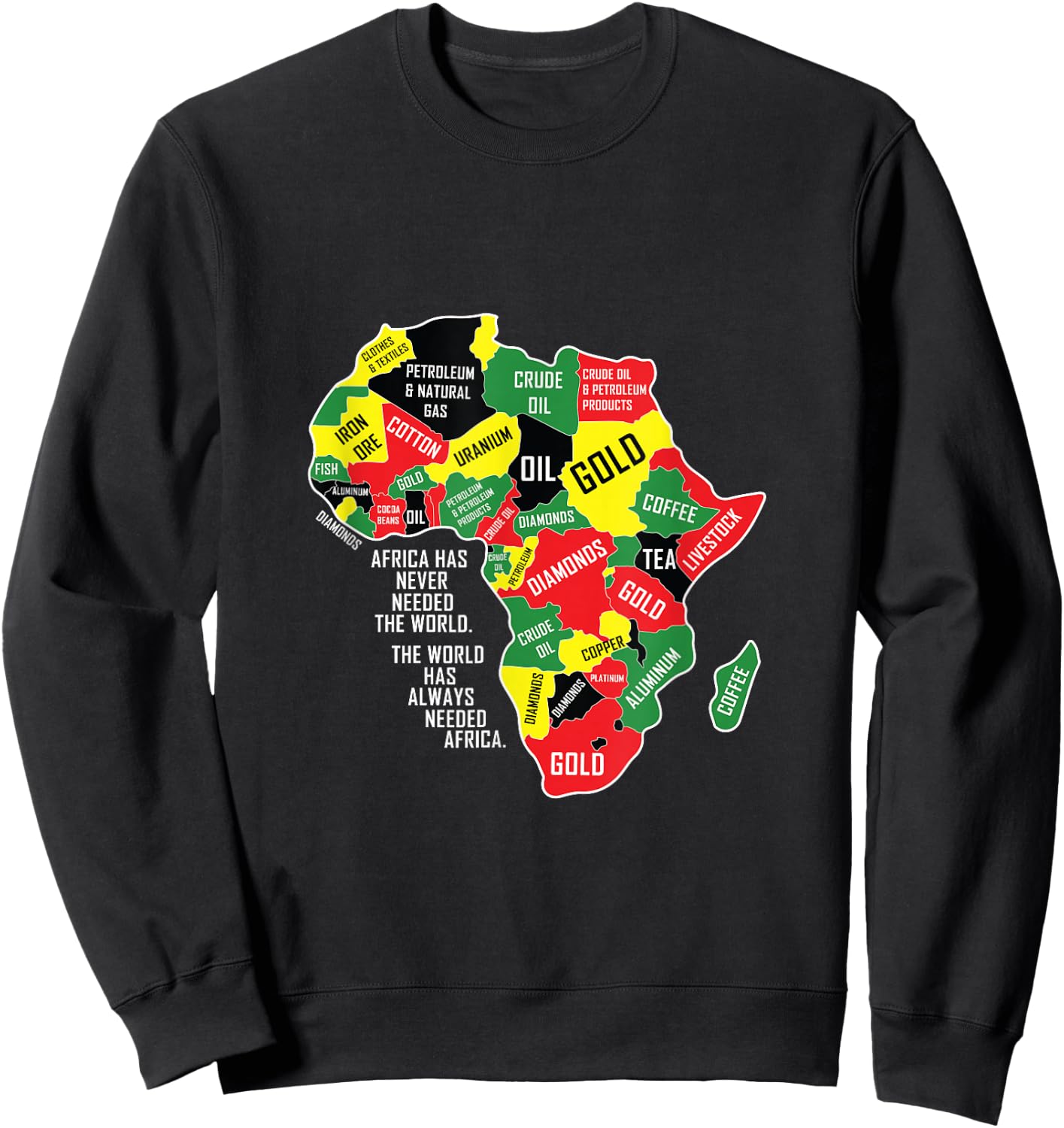 Africa Has Never Needed The World Black History BLM Melanin Sweatshirt - Sweatshirt | Black