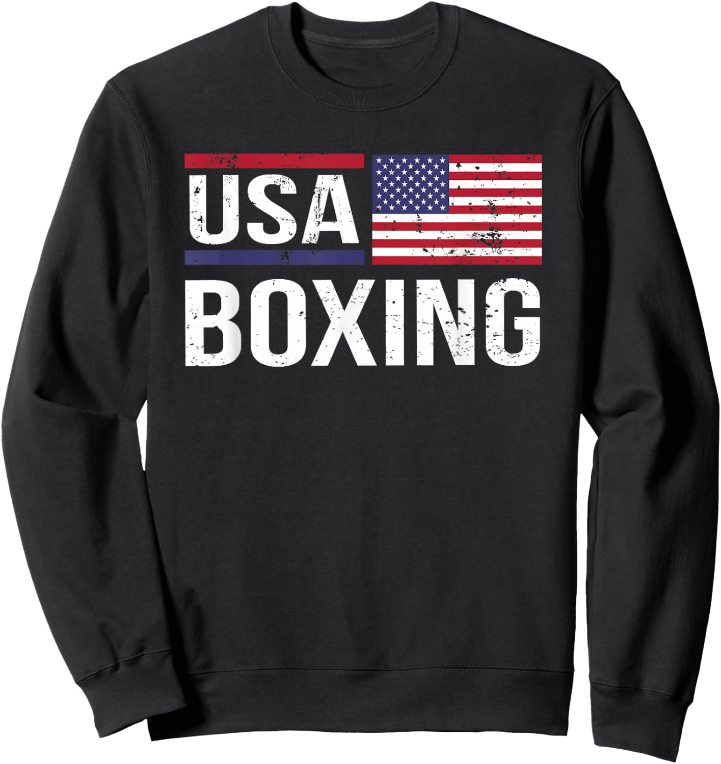 USA Boxing American Flag Gym Sparring Training Amateur Sport Sweatshirt - Sweatshirt | Black