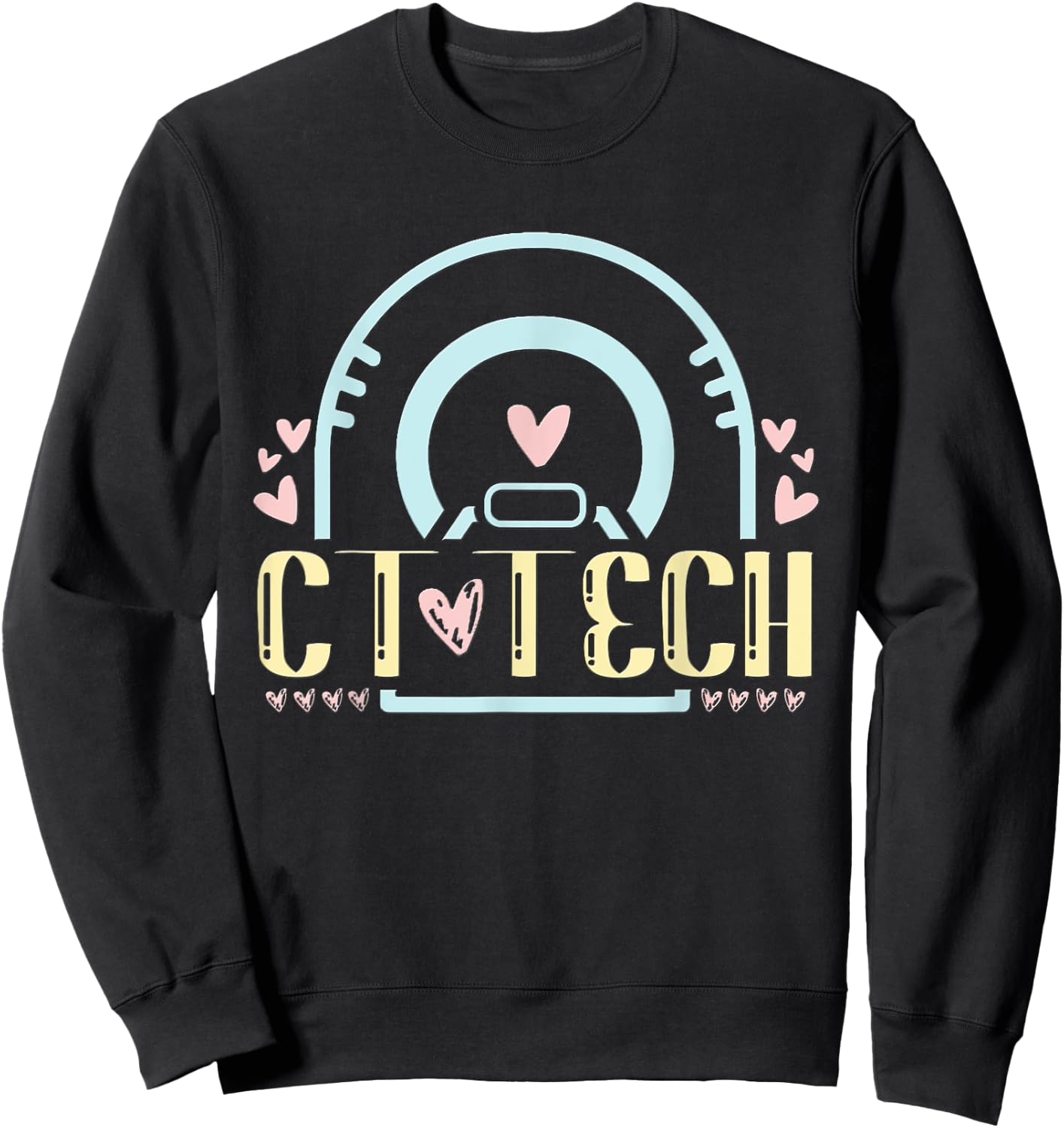 Ct Tech Gifts Merch Apparel - CT Technologist Radiology - Black - Women's - Small - Modern - Casual - Short Sleeve Sweatshirt - Sweatshirt | Black