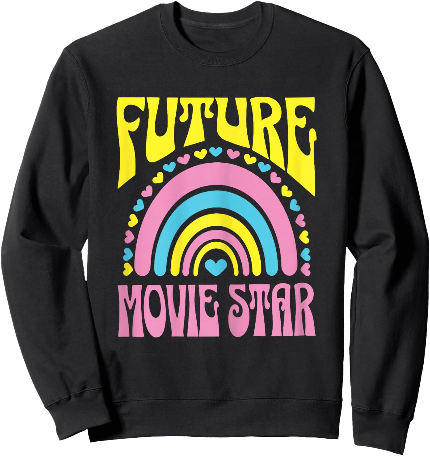 Future Movie Star Bright Retro Rainbow Movie Stars Training Sweatshirt - Sweatshirt | Black