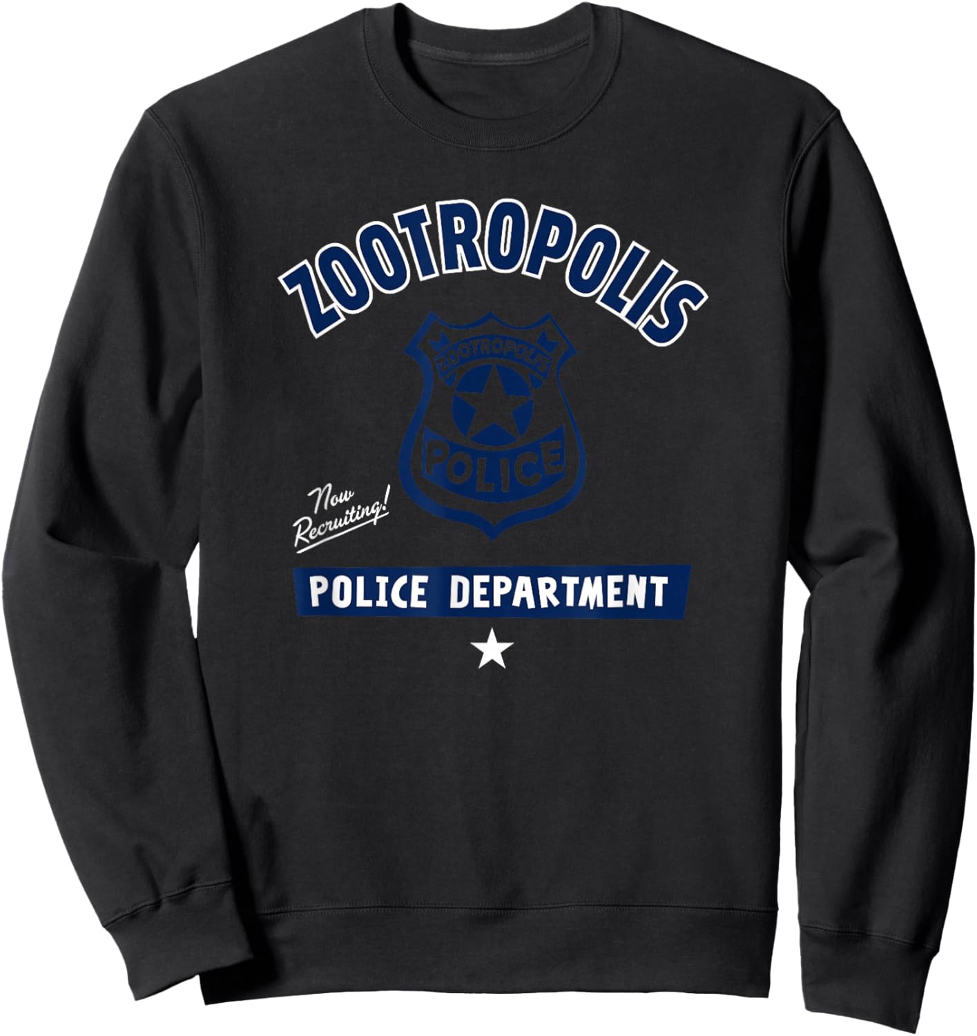 Disney Zootopia Vintage Zootropolis Police Department Badge Sweatshirt - Sweatshirt | Black
