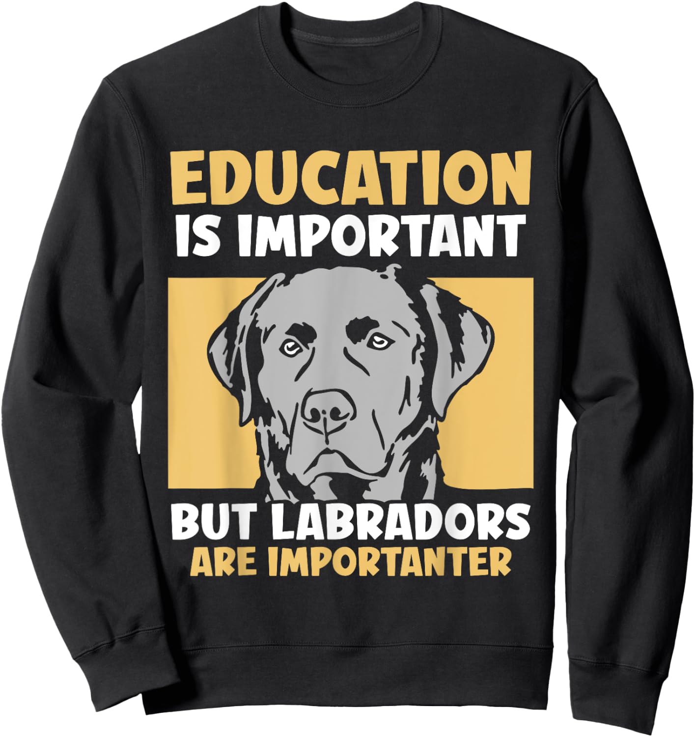 Education is important but Labradors - Labrador Sweatshirt - Sweatshirt | Black