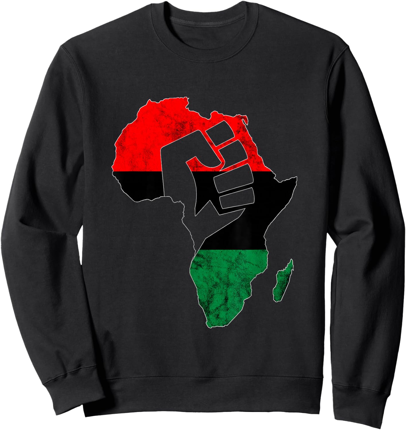 Pan African UNIA Flag Power Fist Afro-American Black History Sweatshirt - Sweatshirt | Black