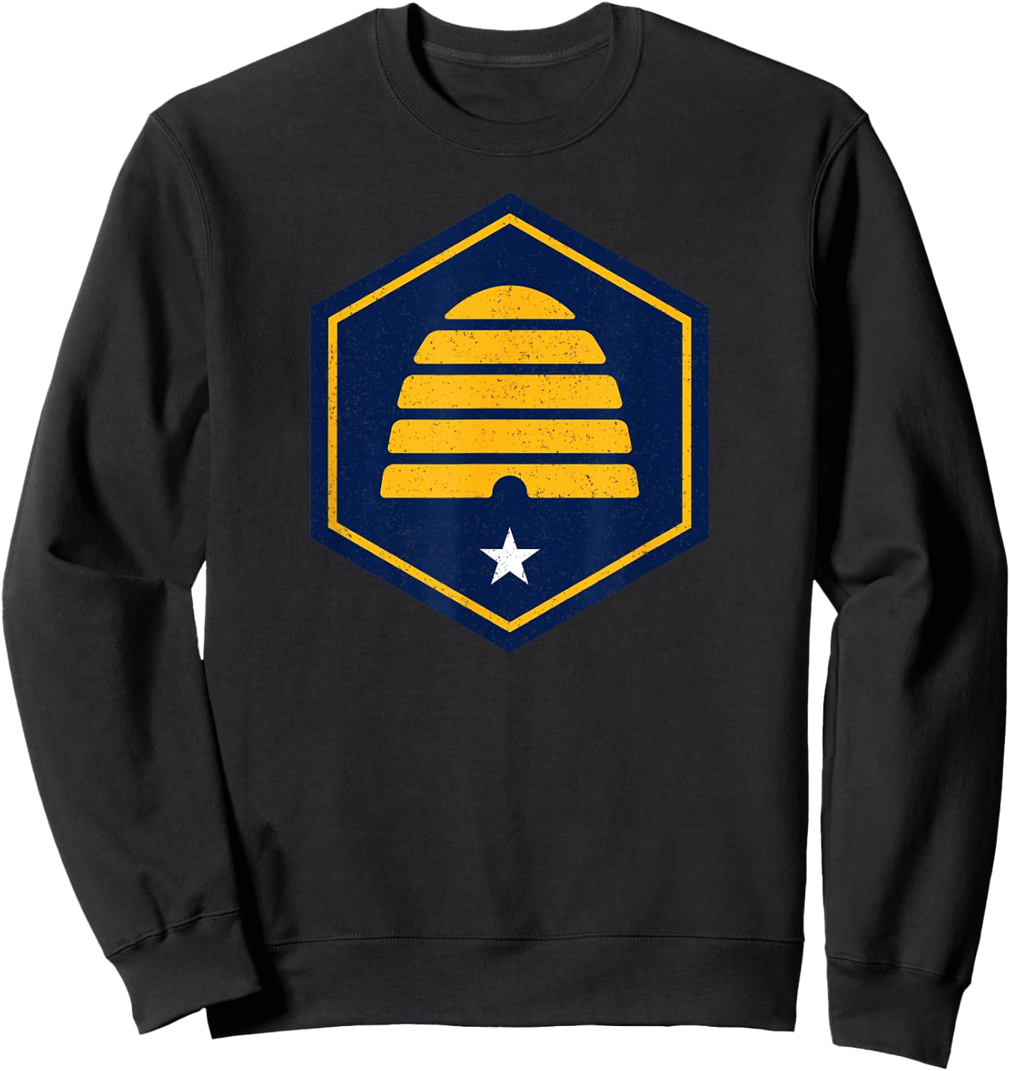 New Flag of Utah Beehive Symbol Sweatshirt - Sweatshirt | Black