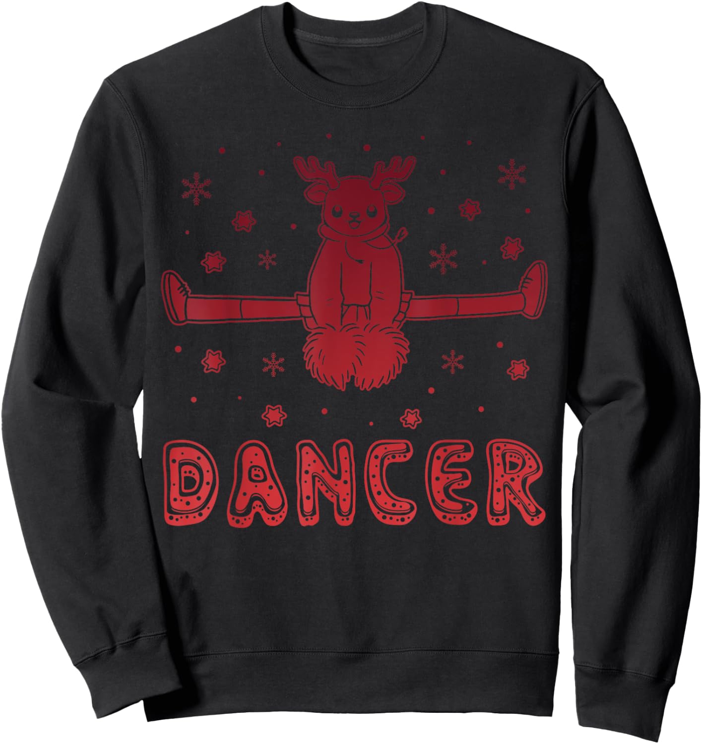 Funny Reindeer Dancer Squad Christmas Dancing Costume Sweatshirt - Sweatshirt | Black