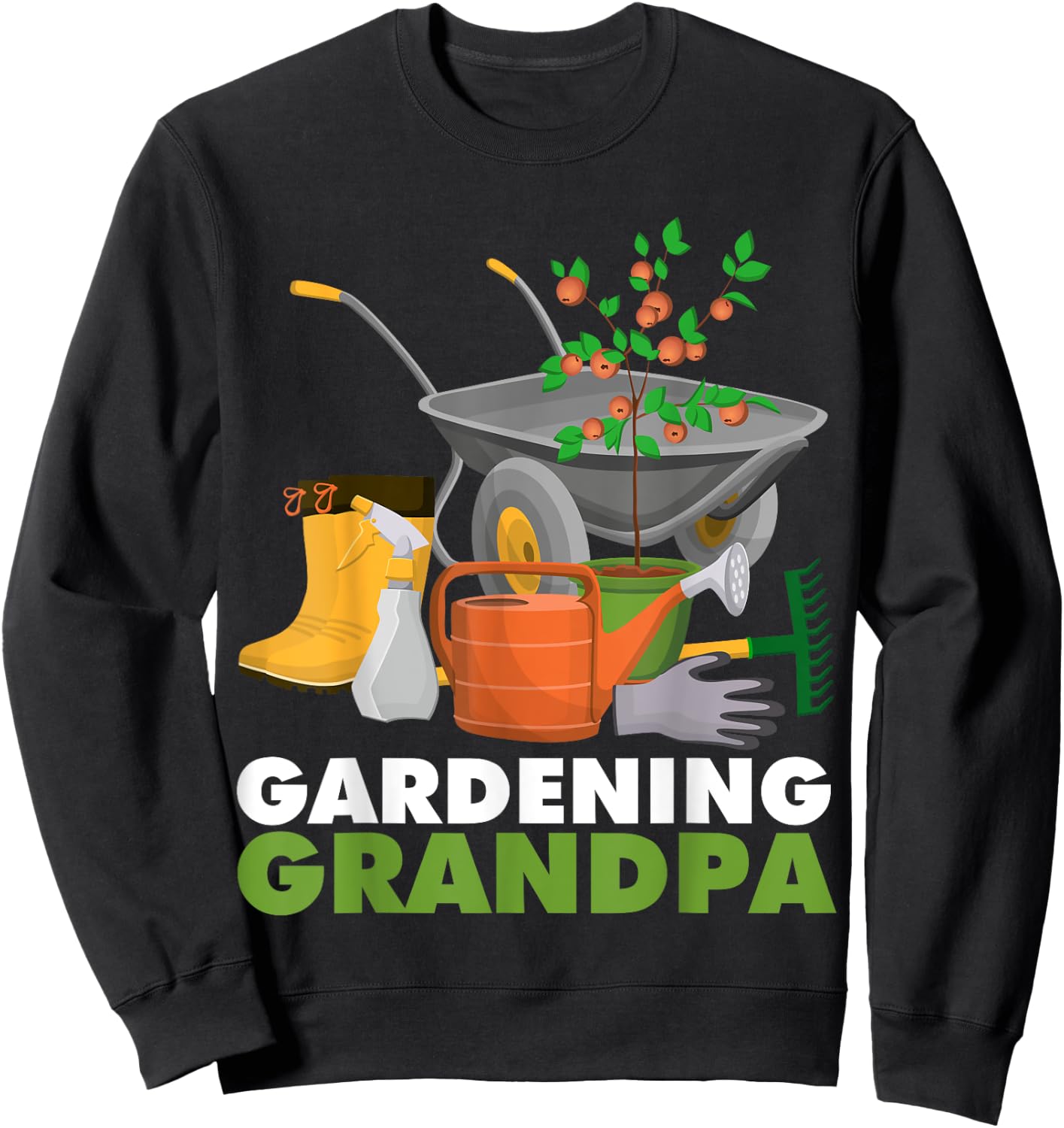 Gardening Grandpa Funny Vegetable Gardener Garden Enthusiast Sweatshirt - Sweatshirt | Black