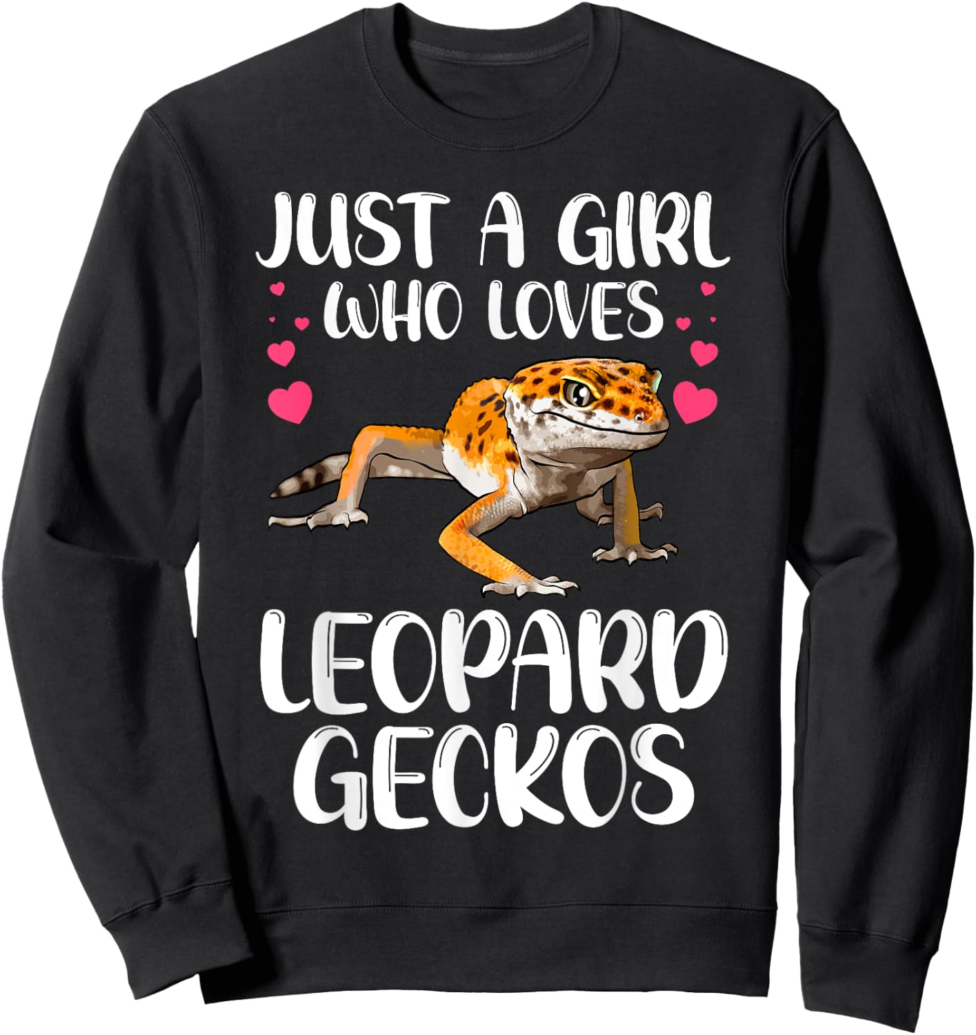 Cool Leopard Gecko For Girls Women Pet Lizard Reptile Lovers Sweatshirt - Sweatshirt | Black