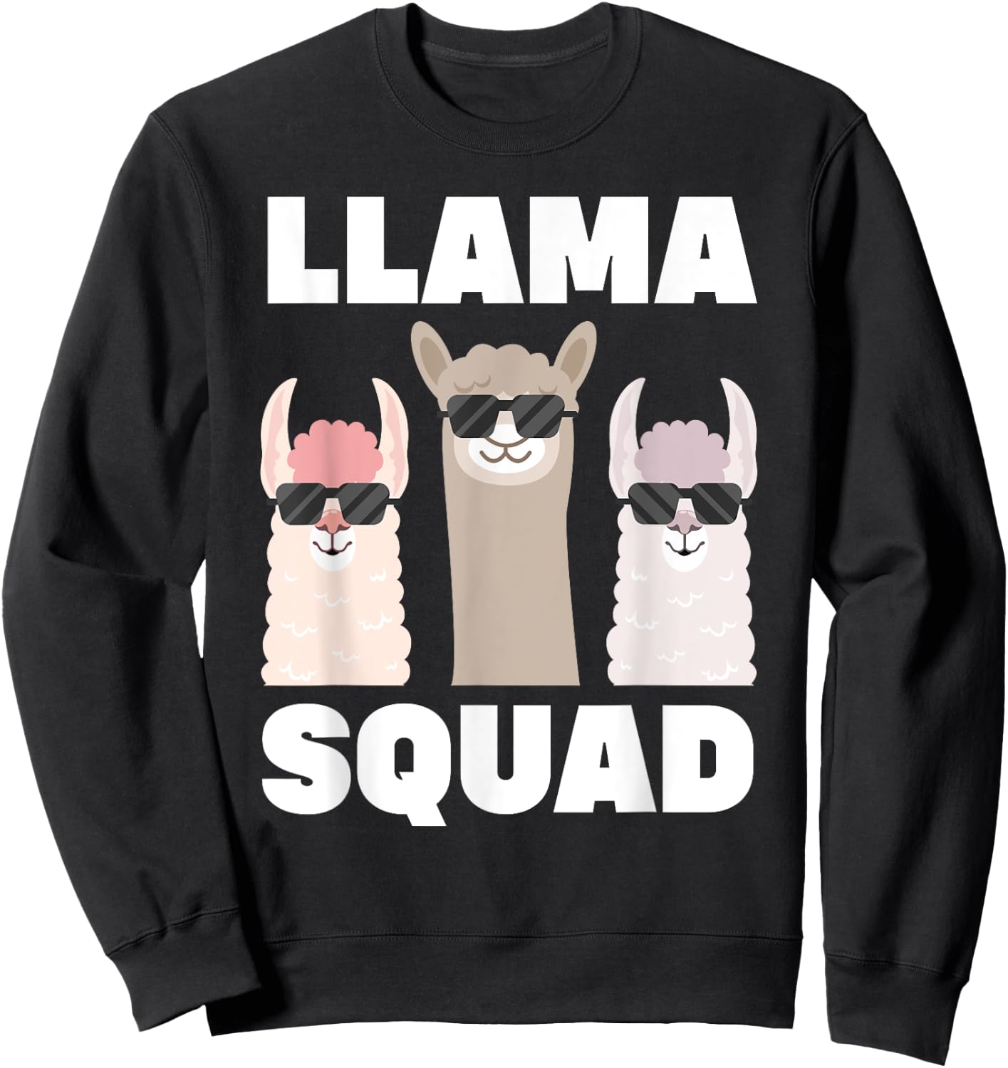Funny Llama Design Women Llama Alpaca Farm Animal Sweatshirt - Sweatshirt | Black