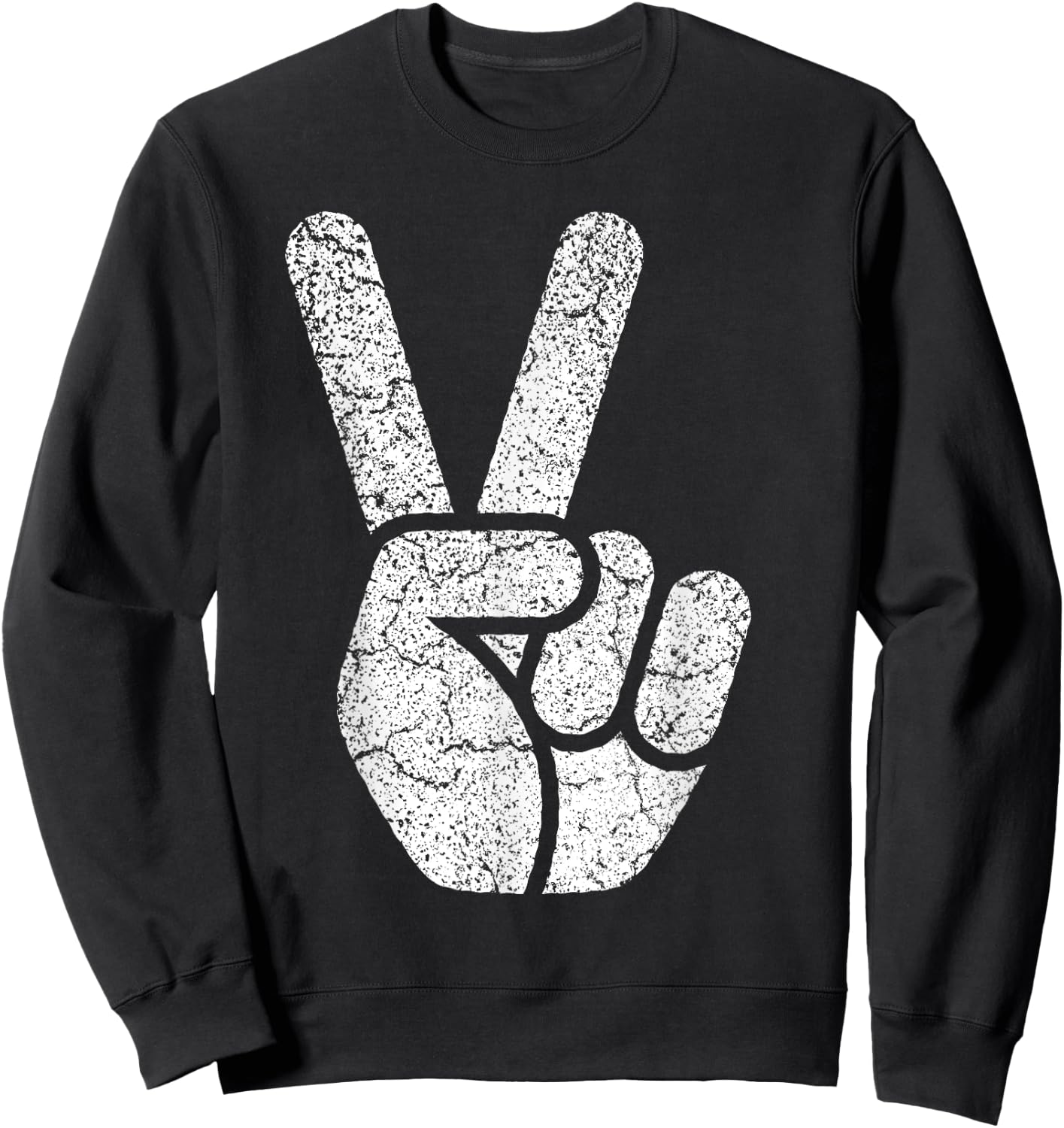 Peace Sign Women Men Kids Vintage 60s 70s Hippie Gift Sweatshirt - Sweatshirt | Black