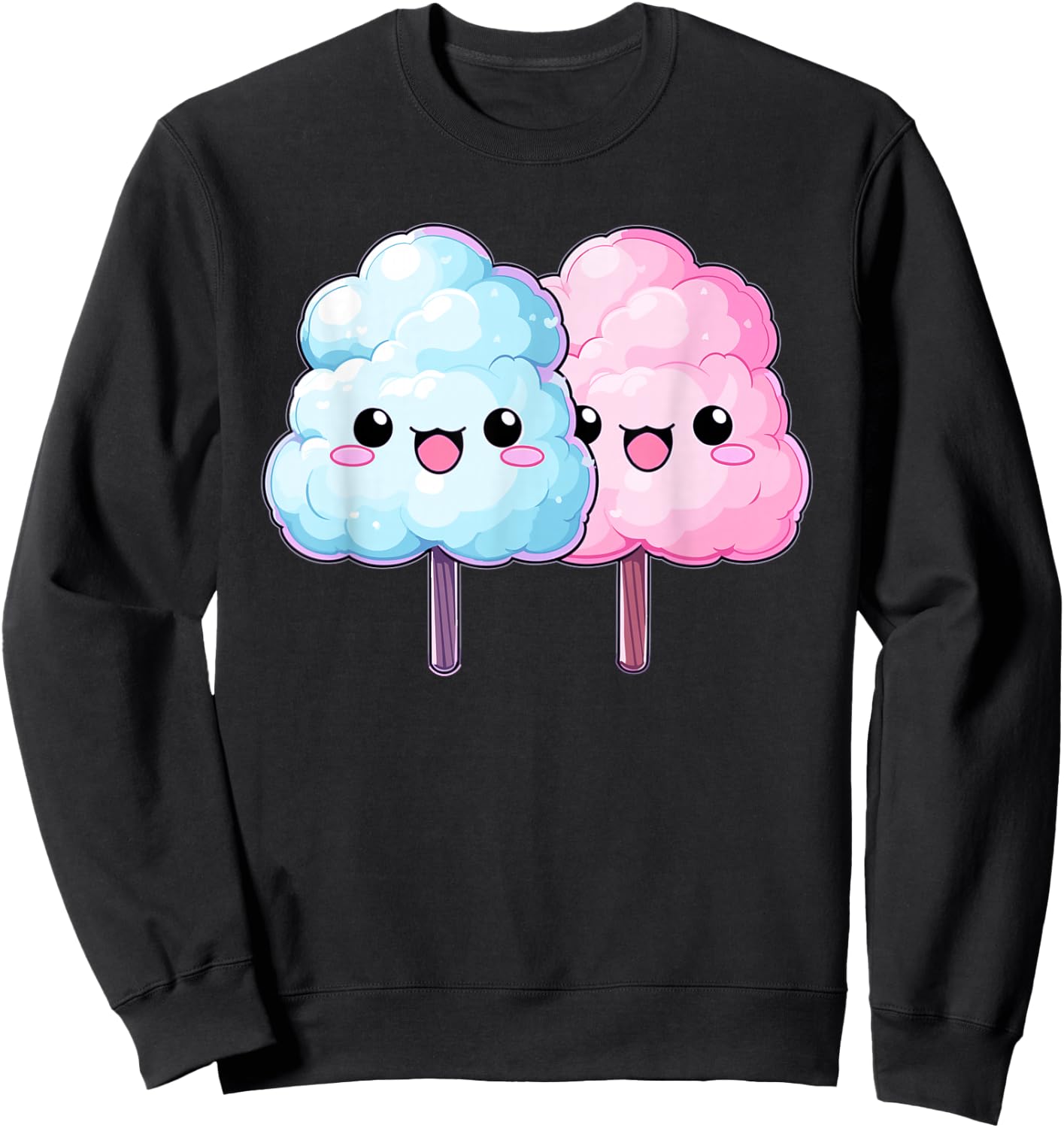 Cotton Candy Sticks Apparel Sweets Girls Sweatshirt - Sweatshirt | Black