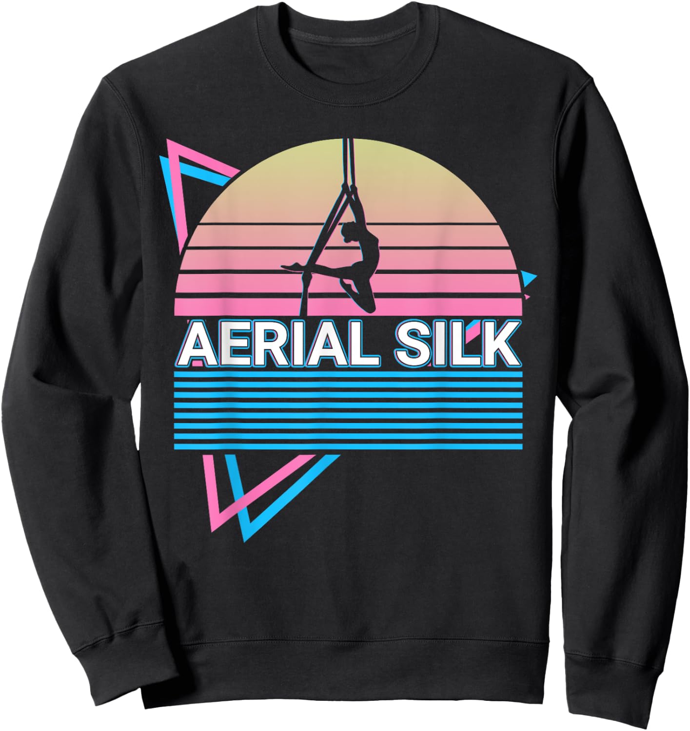 Aerial Silk Aerialist Gift -Adults Black Small Modern Graphic Short Sleeve Sweatshirt - Sweatshirt | Black