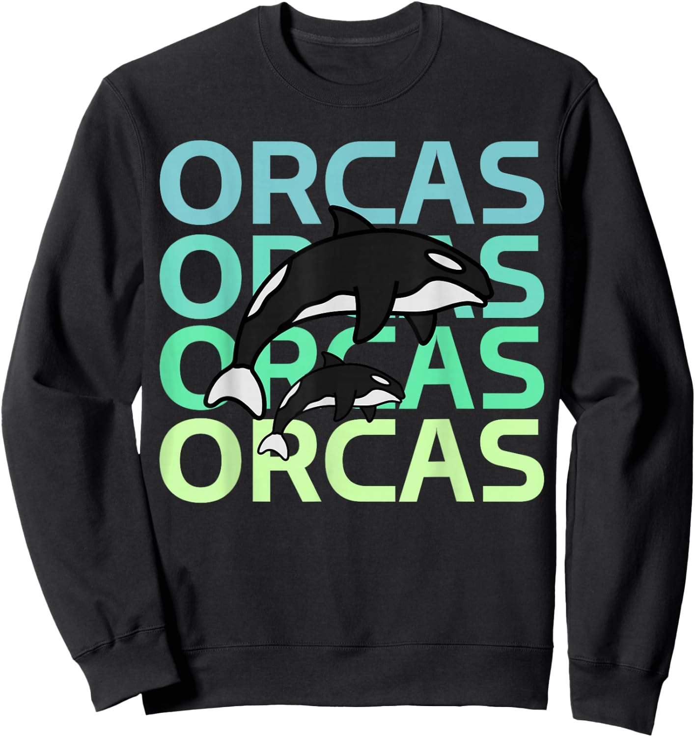 Graphic Team Orcas Protect Orca Whale sea Sweatshirt - Sweatshirt | Black