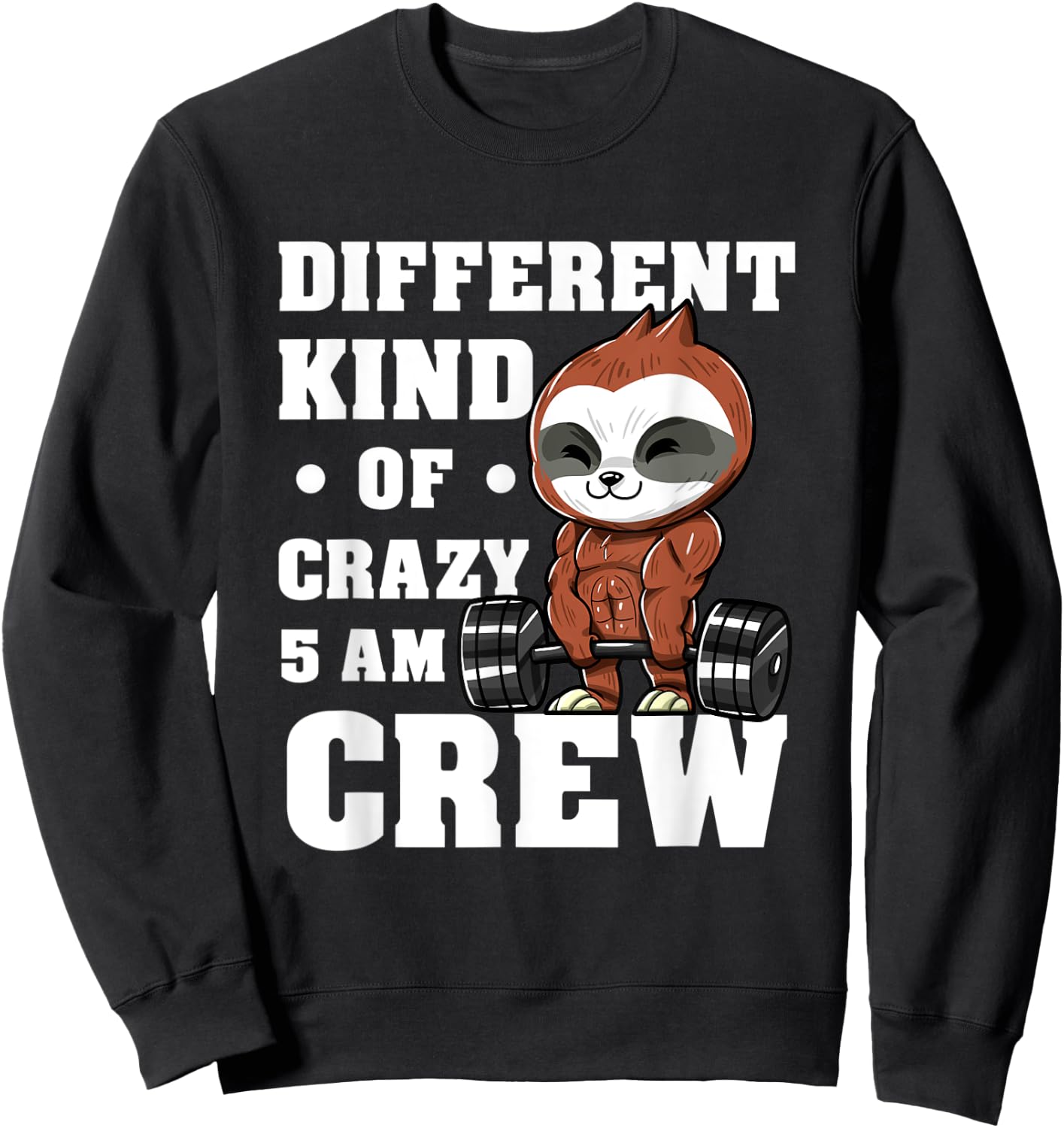 Workout Squad 5AM Crew Funny Gym Quote Sweatshirt - Sweatshirt | Black