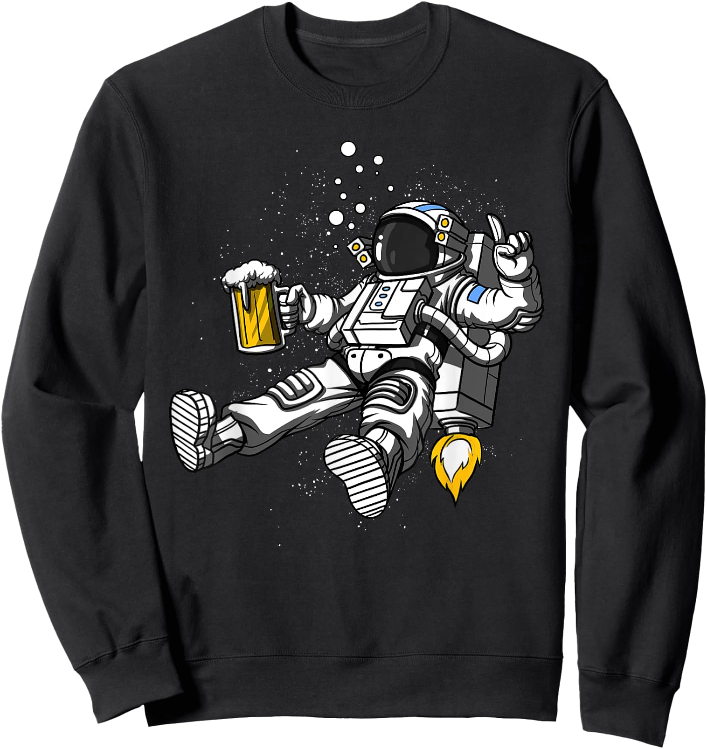 Space Astronaut Beer Drinking Party Funny Cosmic Men Women Sweatshirt - Sweatshirt | Black