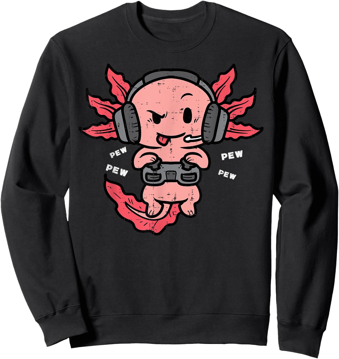 Gamer Axolotl Funny Video Gaming Men Boys Kids Youth Teens Sweatshirt - Sweatshirt | Black