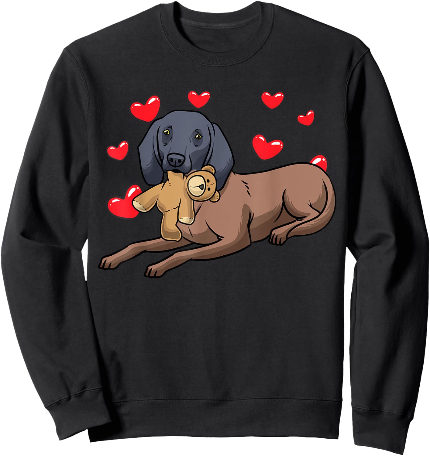 Bavarian Mountain Hound Dog With Stuffed Animal Sweatshirt - Sweatshirt | Black