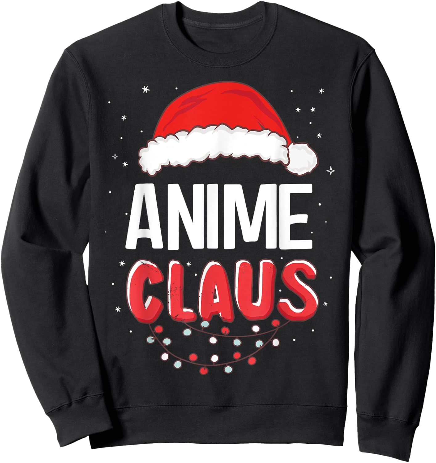 Anime Santa Claus Christmas Matching Costume Sweatshirt - Sweatshirt | Black