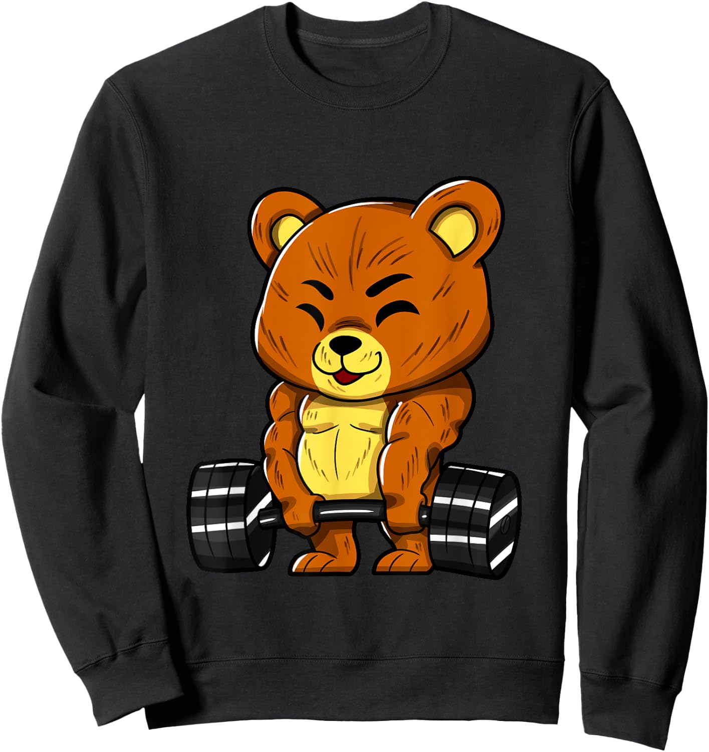 Bear Bodybuilder Bodybuilding Muscle Gym Weightlifting Bear Sweatshirt - Sweatshirt | Black