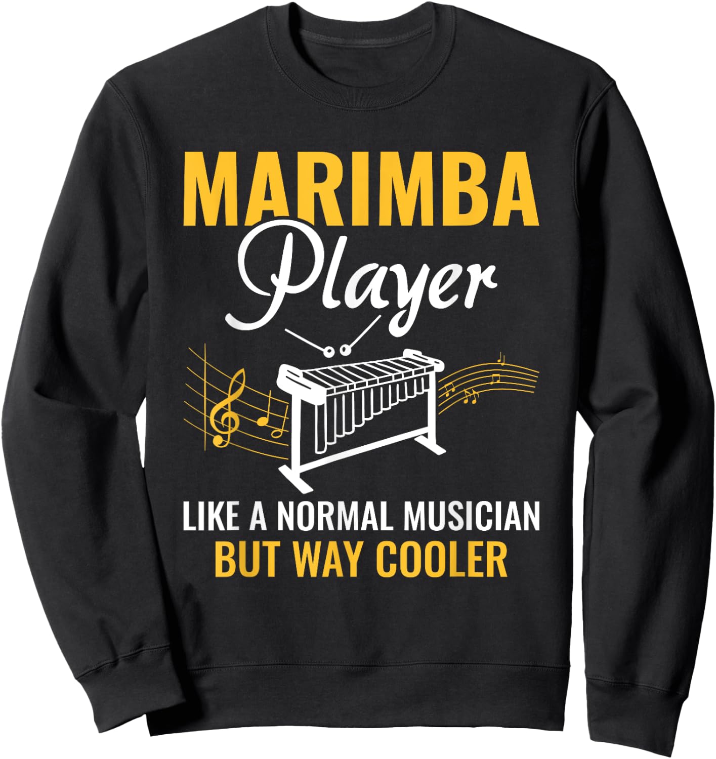 Funny Marimba Player Definition Musician Marimba Player Sweatshirt - Sweatshirt | Black