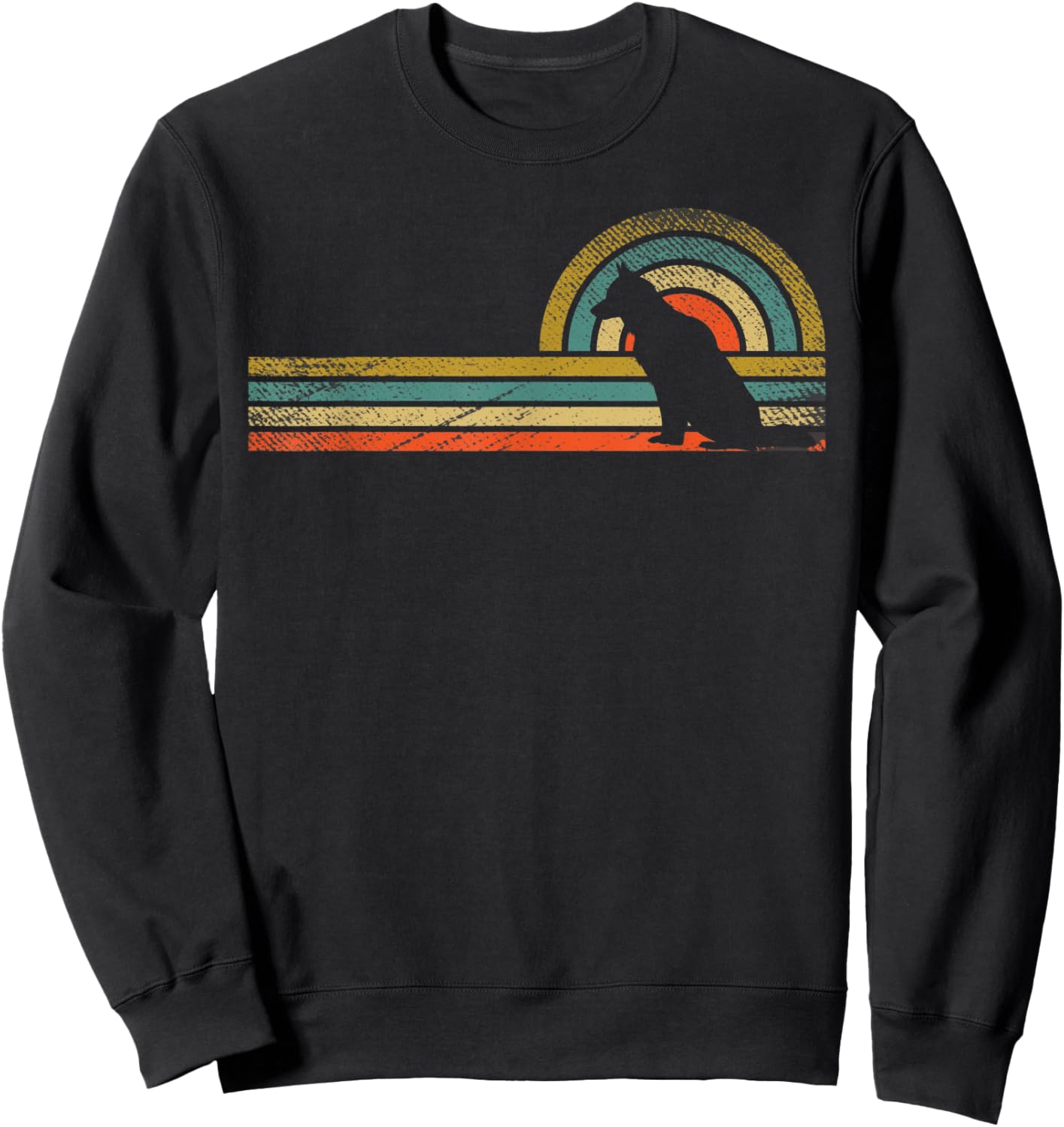 Retro vintage Siberian Husky Dogs Funny and cute animal Sweatshirt - Sweatshirt | Black