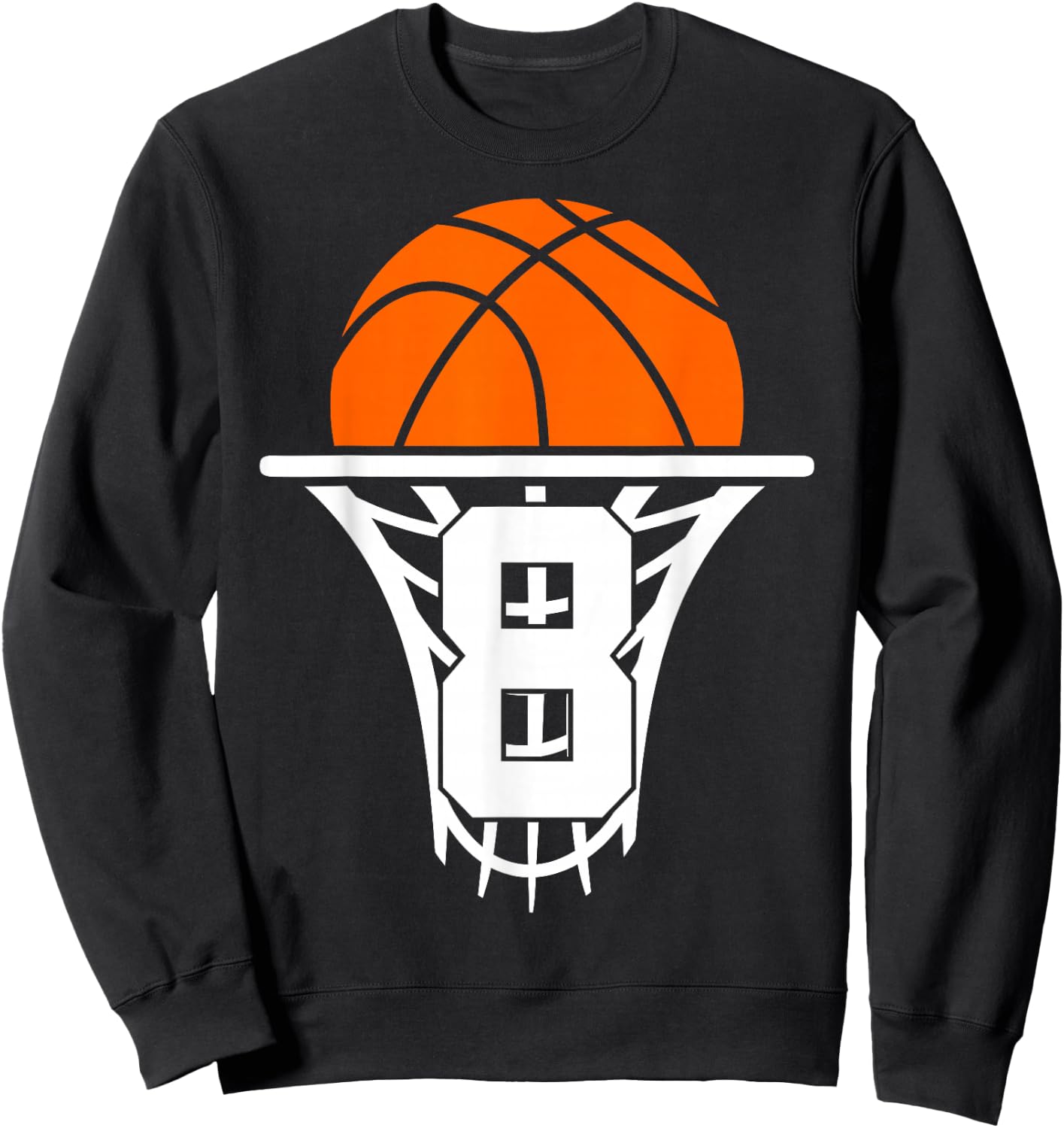 8 Years Basketball 8th Birthday Sweatshirt - Sweatshirt | Black