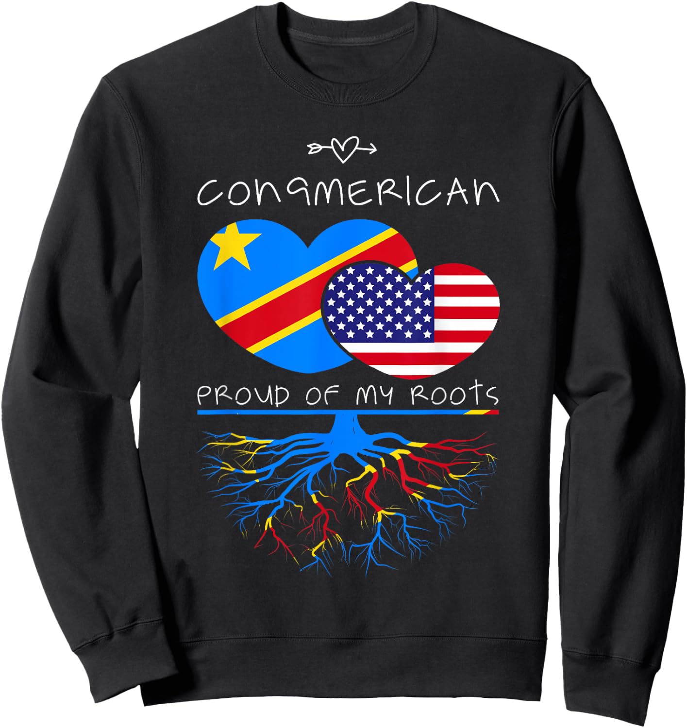 DR Congo USA Proud Of Both Countries Congmerican Sweatshirt - Sweatshirt | Black